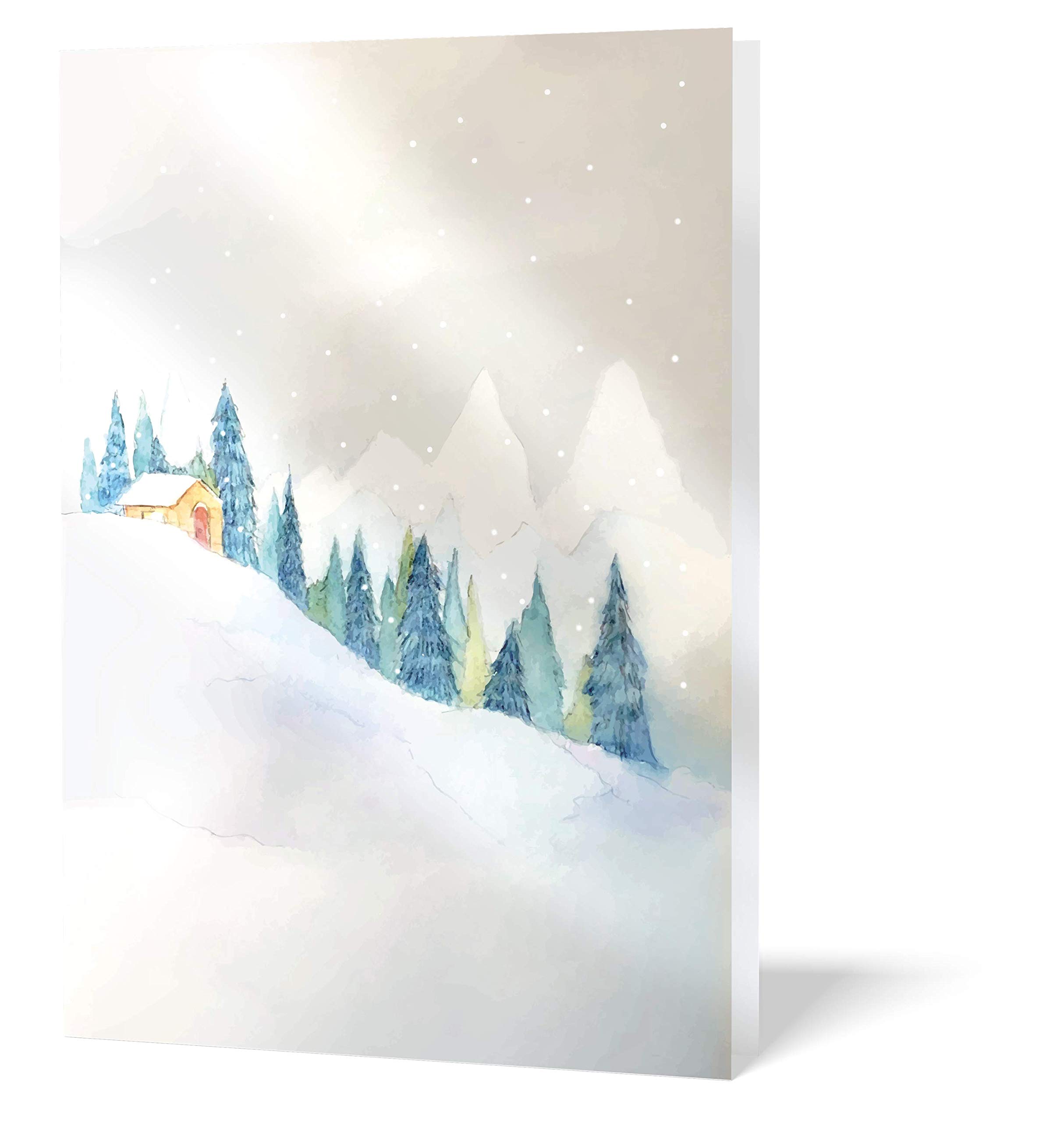 UNICEF Lot de 10 cartes de Noël Snowy Scenes