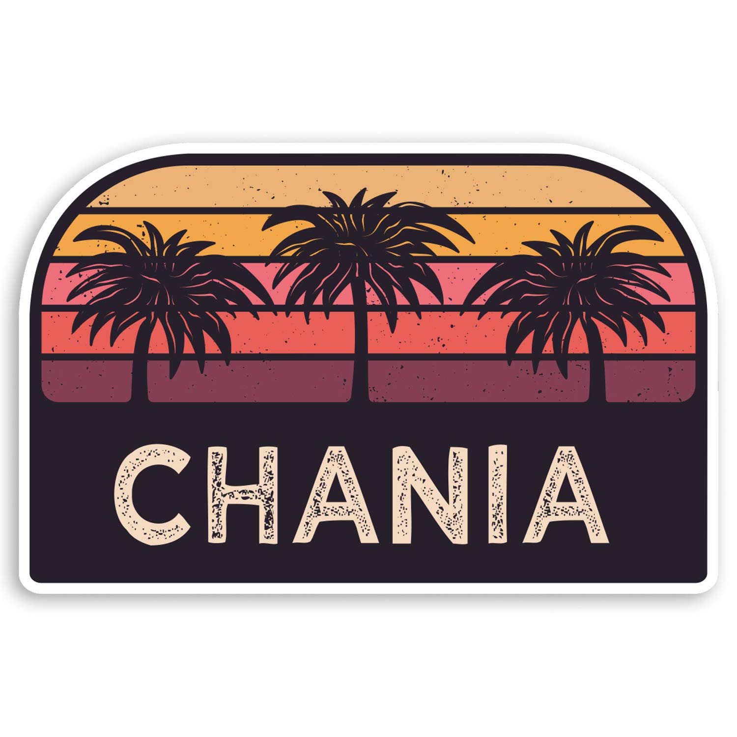 Destination Vinyl Ltd Multi 2 X 10Cm Rustic Chania Greece Vinyl Stickers - Travel Luggage Sticker #31630 (10Cm Wide)