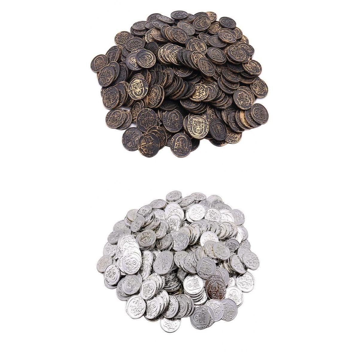 ATORSE Toy 200pcs Plastic Pirate Treasure Coins Loot Party Fillers Kids Toys-Toys & Hobbies-Games-Game Pieces Parts-image-9