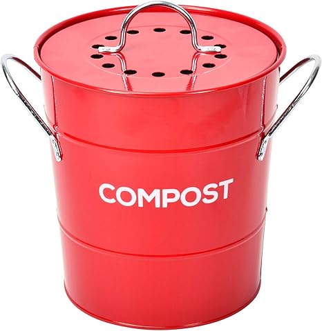 images Smelly Compost Bin indoor kitchen compost bin by spigo great for food scraps includes charcoal filter for odor absorbing removable clean plastic bucket handles