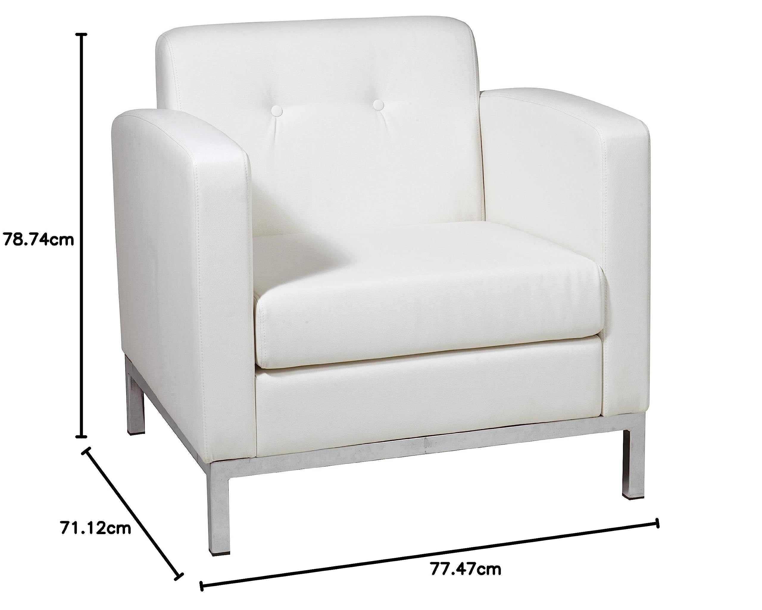 Work Smart/Ave Six Wall Street Faux Leather Armchair with Chrome