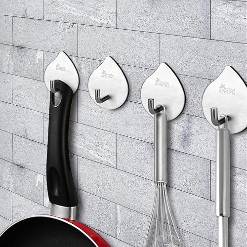 Ganchos adhesivos de cocina para colgar en la pared, ganchos de toalla de acero inoxidable resistentes al agua, gancho de pared para baño, oficina,