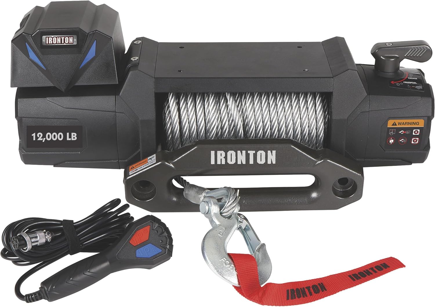Ironton 12 Volt DC Powered Electric Truck Winch 12,000Lb