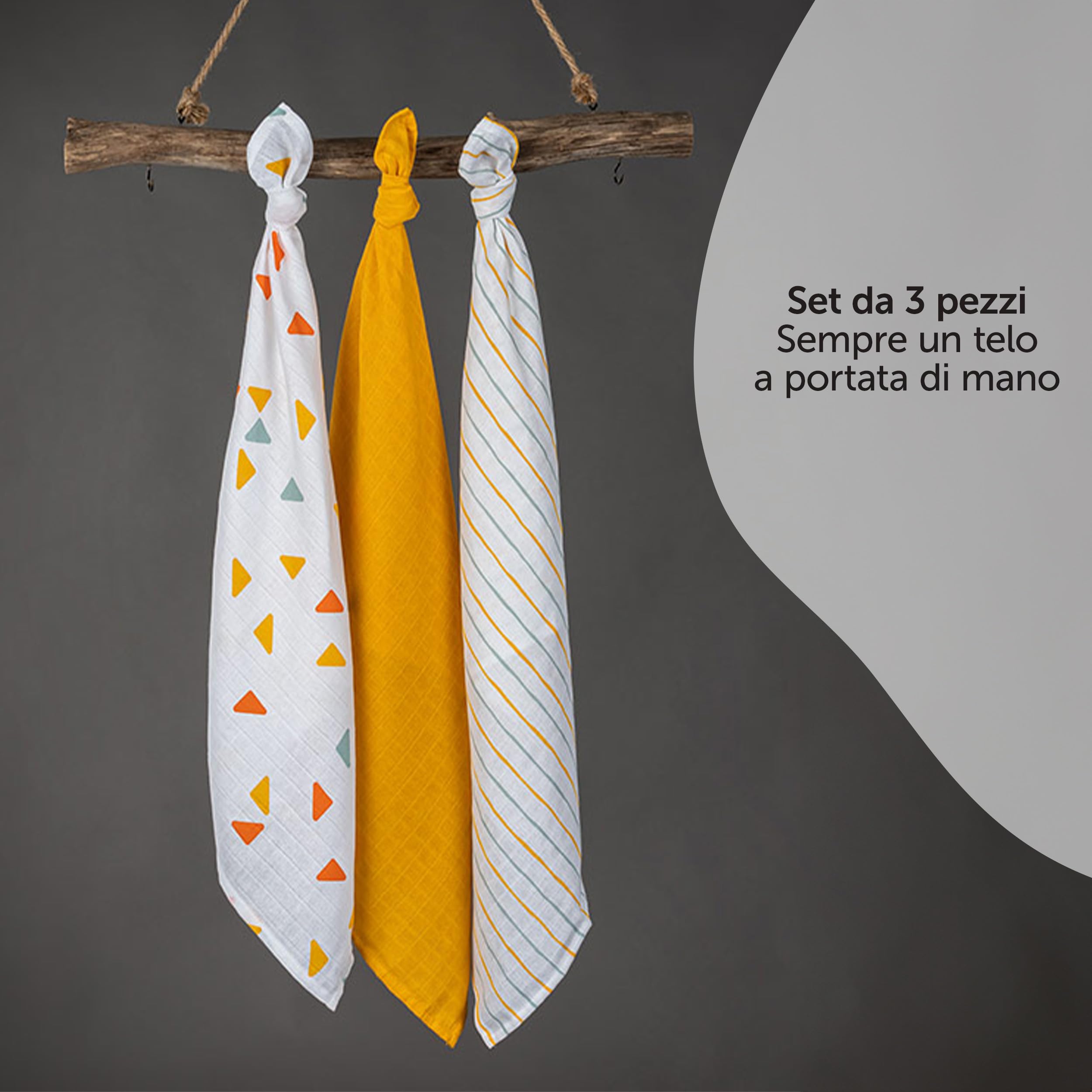 LaLoona pannolini di garza 70x70 cm 100% cotone Oeko-TEX 100 confezione 3 pezzi