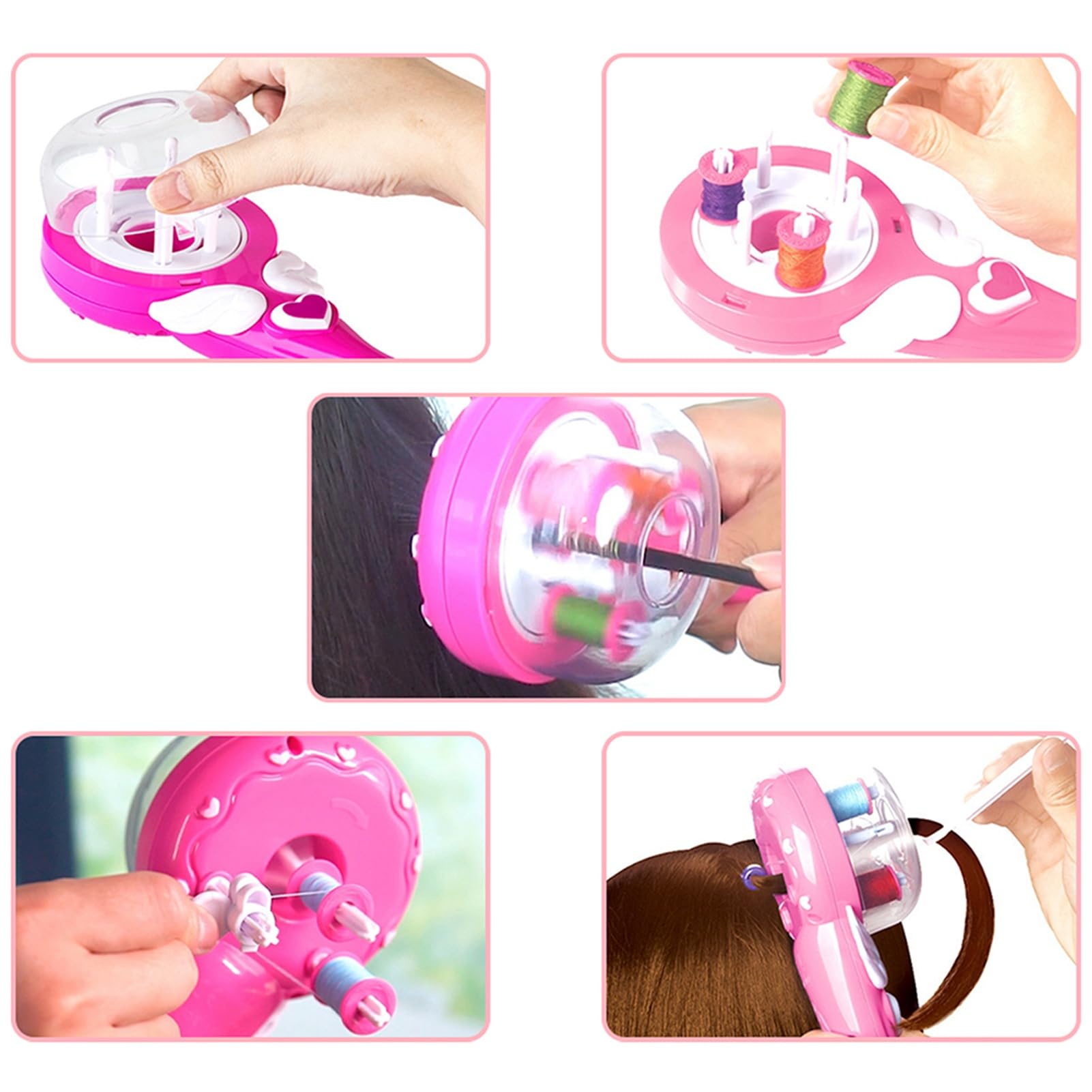 Trenzador automático de cabello para niños, máquina eléctrica de trenzado, kit de herramientas de peinado para decoración de cabello, herramienta de trenzado de cabello trenzado para niñas pequeñas
