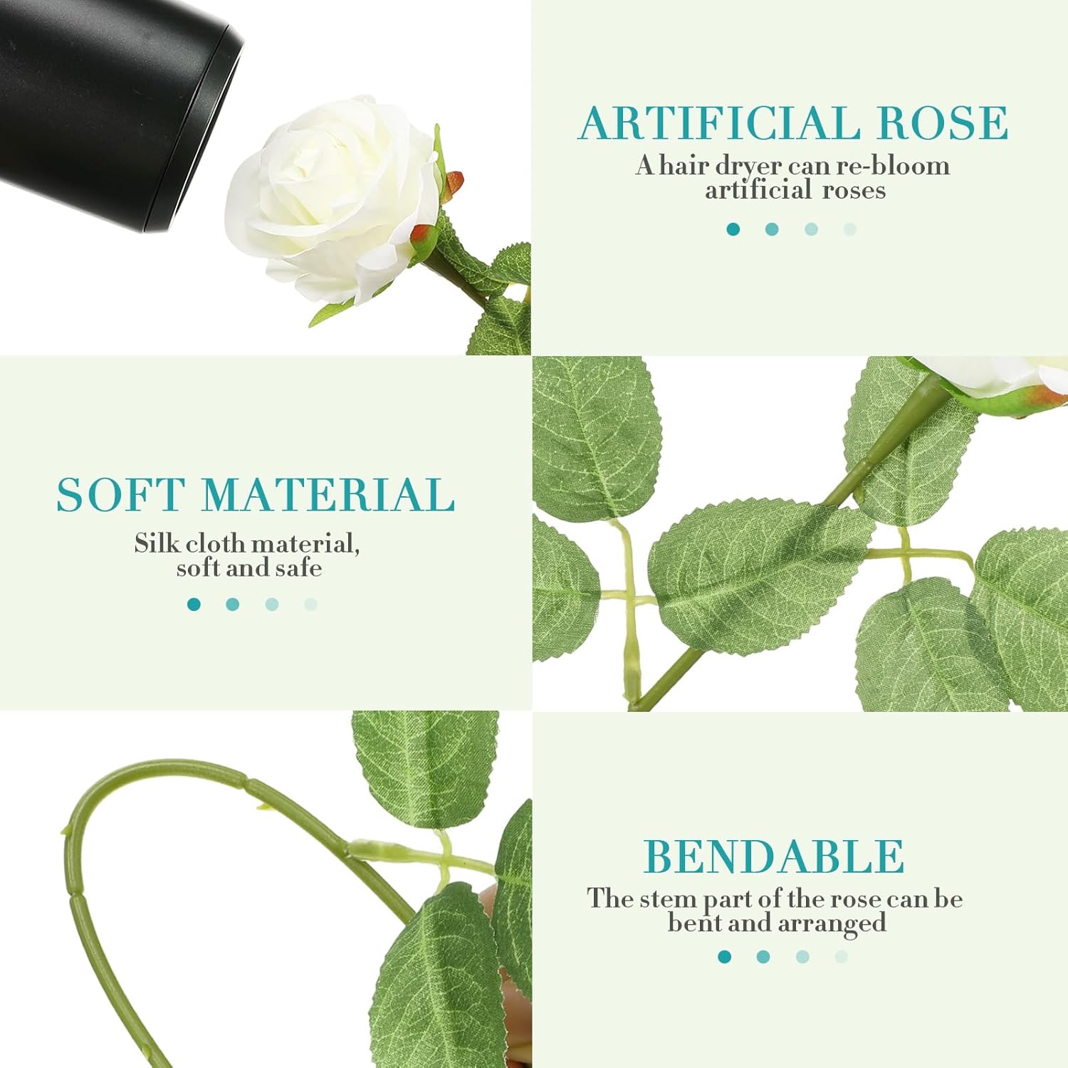 XunYee 300 Pieces Artificial Rose Flower Bulk, Realistic Fake Silk Roses with Bouquet Stems Plastic DIY Flowers for Wedding Home Table Centerpieces Party Decorations(Beige) - Image 3