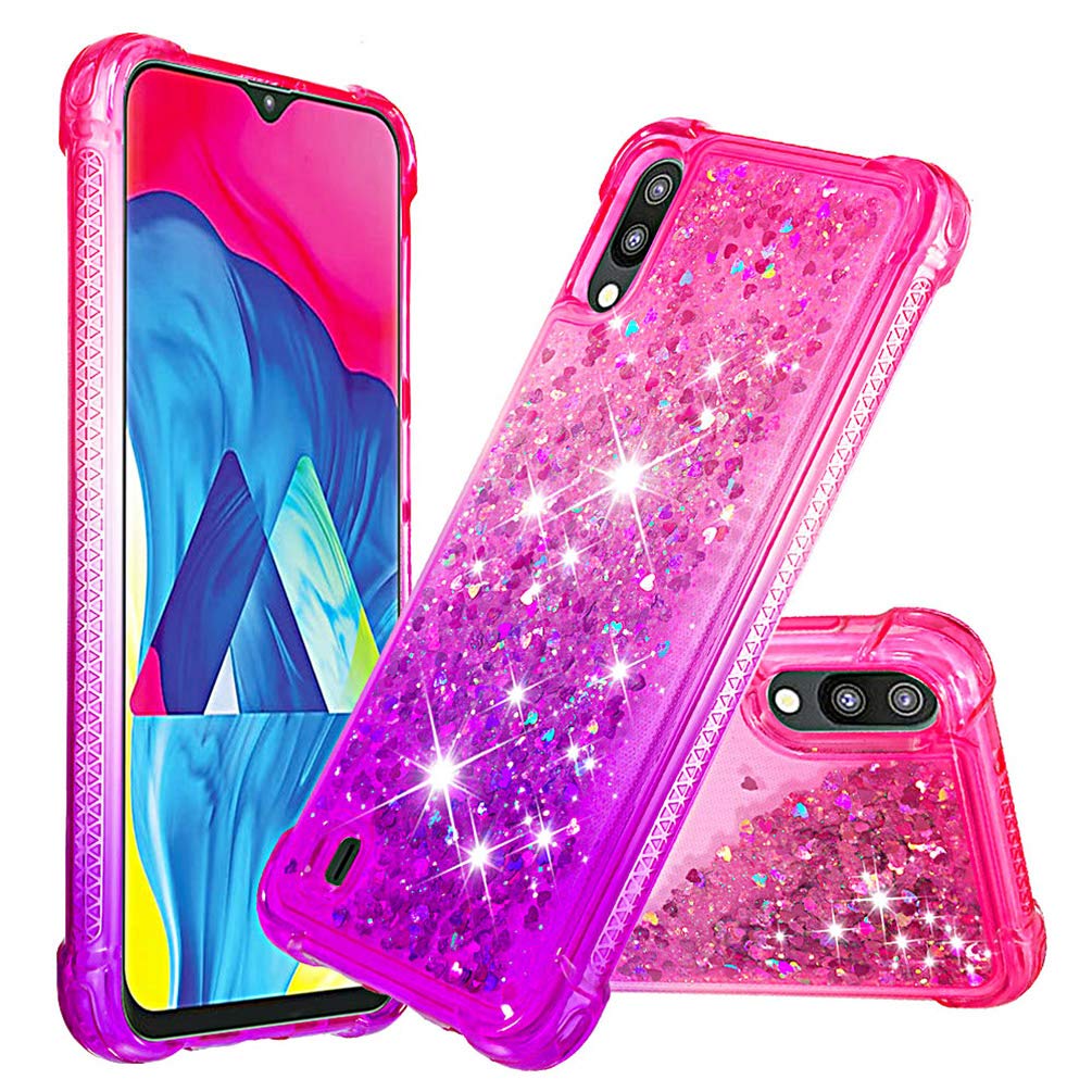Galaxy M10 A10 Case Glitter Clear Case Sparkly Crystal Liquid
