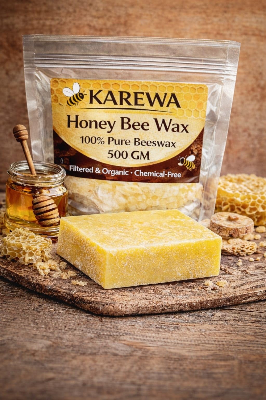 Honey Bee Wax (1 KG) - Pure Beeswax for Natural Skincare, Candle Making, and DIY Crafts - Filtered, Organic, and Chemical-Free Hive Wax (1 KG)-image-7