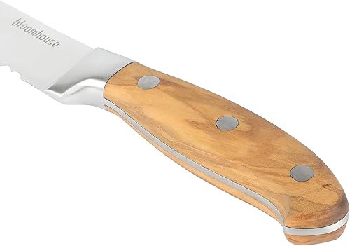 Miniatura 7 de Bloomhouse - Two Time Oprah's Favorite Things Ganador - Juego de 7 cuchillos de cocina de madera de olivo italiano con cuchillos de acero inoxidable