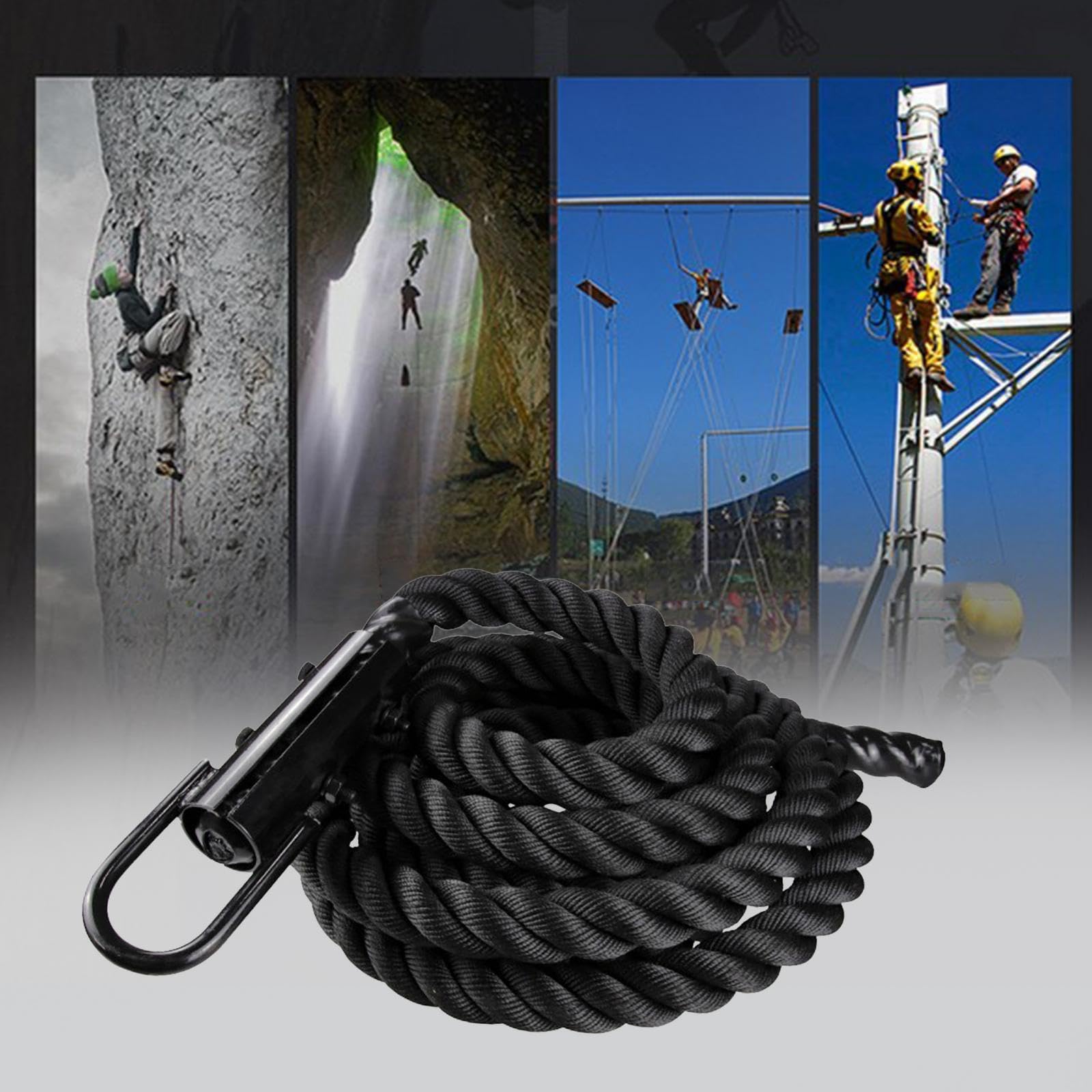 Corde à Sauter d'escalade, Corde à Sauter extérieure pour améliorer la Force et la Condition Physique en Salle de Sport, de 38 mm x 3 m