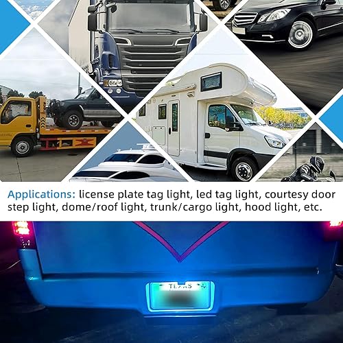 Miniatura 6 de Kewucn 2 luces LED para placa de matrícula de 12 a 24 V, impermeables, 6 LED, luz trasera para RV, cámper, camión, SUV, remolque, camioneta, luces