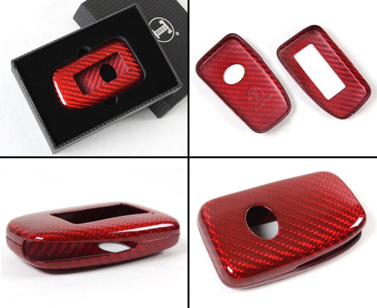 Cuztom Tuning Luxury Red Carbon Fiber Snap on Case for Lexus Keyless Entry Smart Fob 2013 UP Models