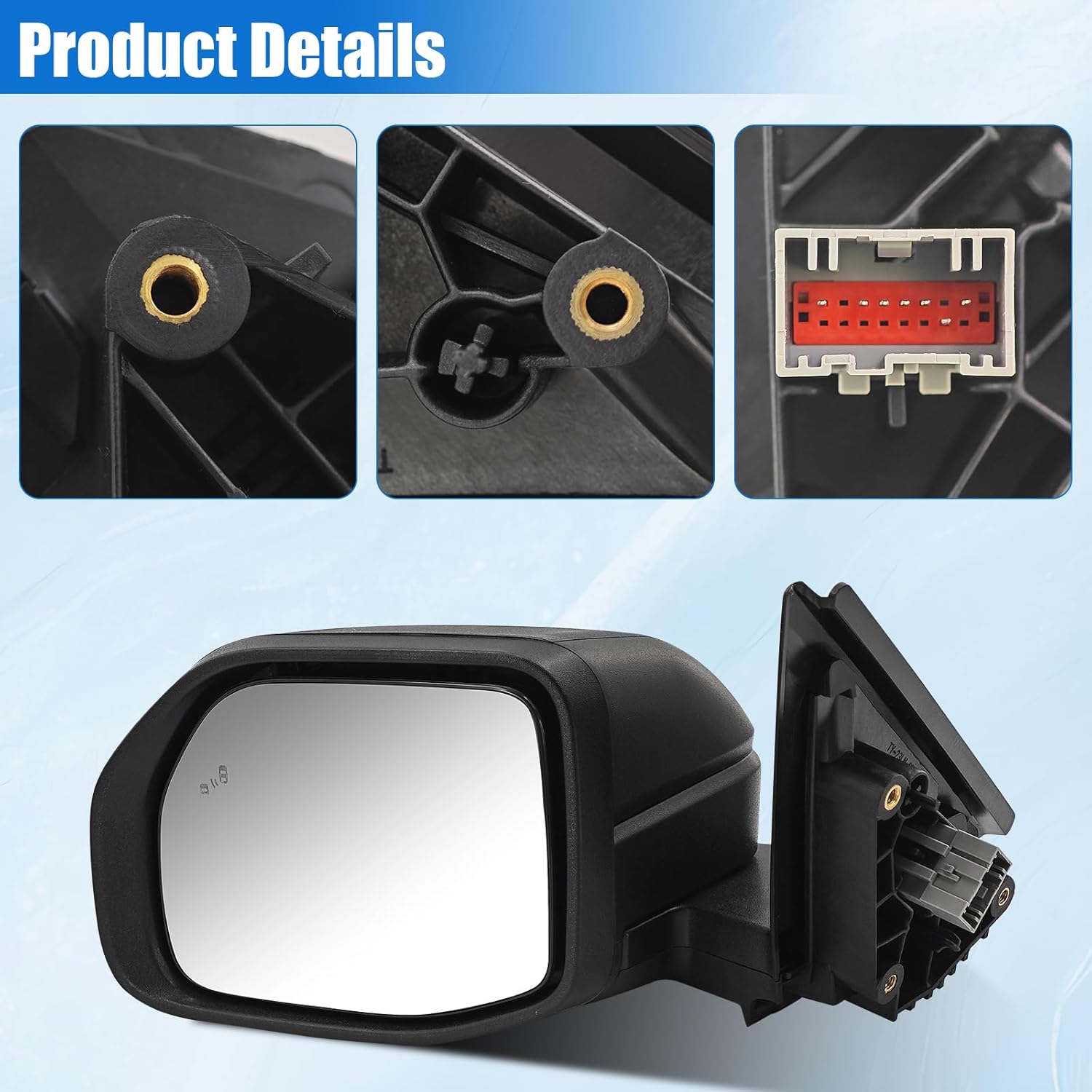 M1PZ17683B Mirror Driver Side Heated Compatible with Ford Bronco Sport 2021-2024 Left Side Mirror with Blind Spot Power Adjustable Manual Folding
