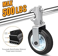 Vista 2 de Mofeez Rueda de puerta para puerta batiente de metal con marcos de puerta de 1-5/8 pulgadas a 2 pulgadas, rueda de soporte de puerta para valla