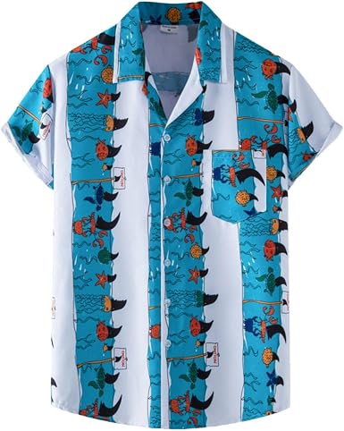 Amazon.com: Camisas de verano para hombre, camisa de verano con estampado  tropical para hombre, manga corta, solapa con botones a la moda, ropa  hawaiana de verano para hombre : Ropa, Zapatos y