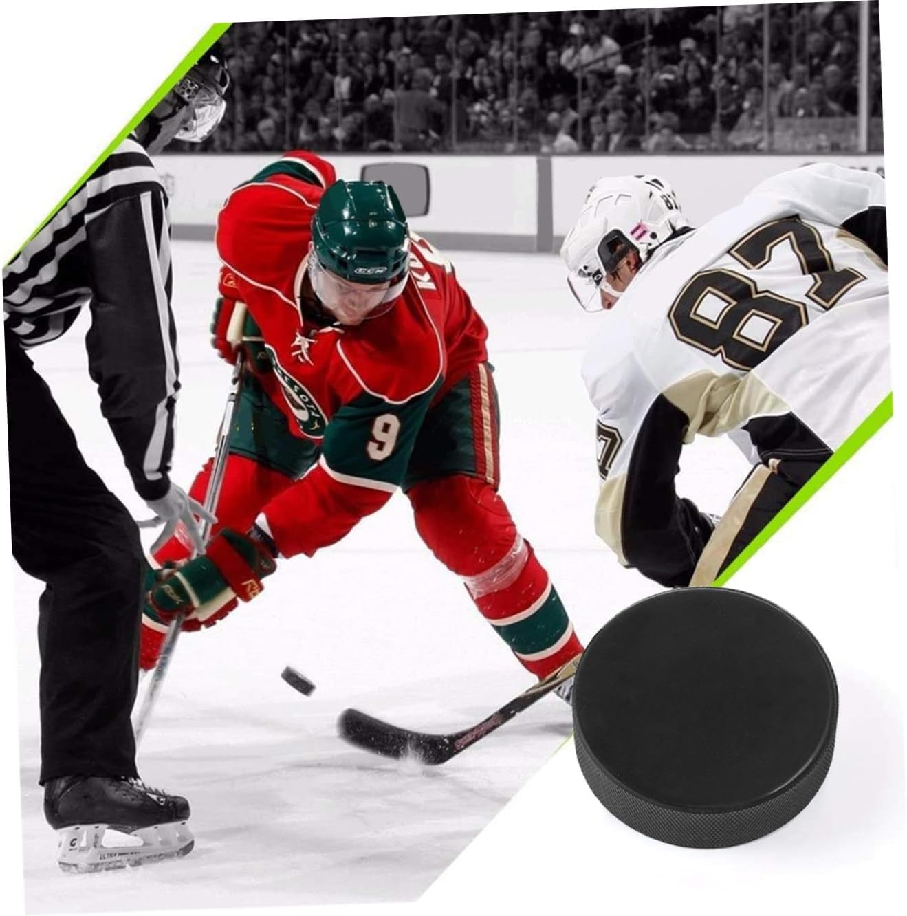 Practice Sports Hockey Pucks 9pcs Ice Hockey Game Pucks Black for Boys and Girls Adults