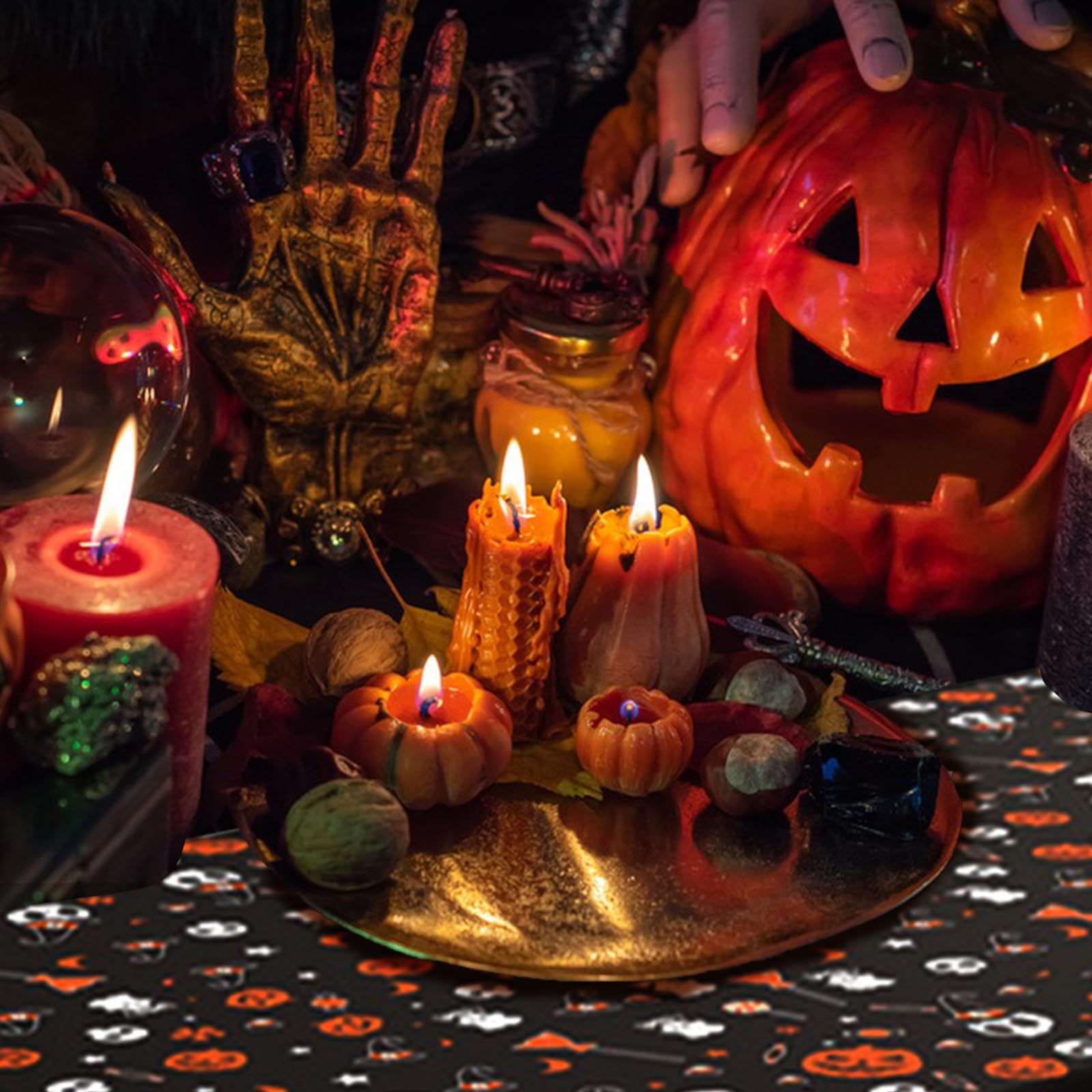 Cisolen Lot De 4 Nappes D'halloween Effrayantes Pour Halloween