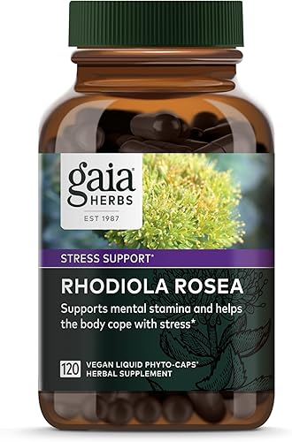 Gaia Herbs Rhodiola Rosea - Suplemento de apoyo al estrés tradicionalmente para apoyar la resistencia saludable y la resistencia con extracto de