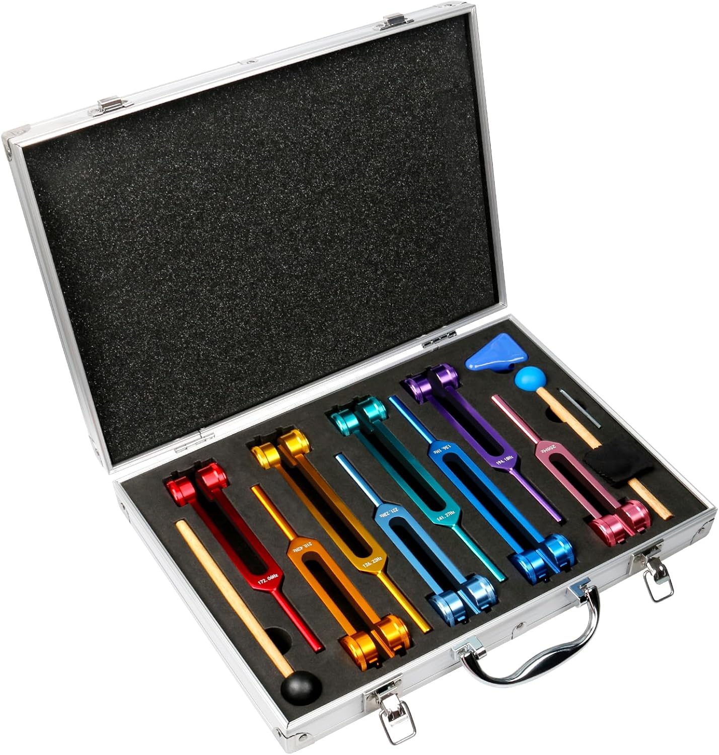 Chakra Tuning Forks Set for Healing,7 Chakra+1 Soul Purpose Weighted Tuning Forks with Aluminum Gift Box for Sound Therapy,Chakra,Meditation, Energy Balancing,etc