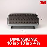 3M Adjustable Foot Rest, 18 in Wide Non-Skid Platform, Grey – view 3
