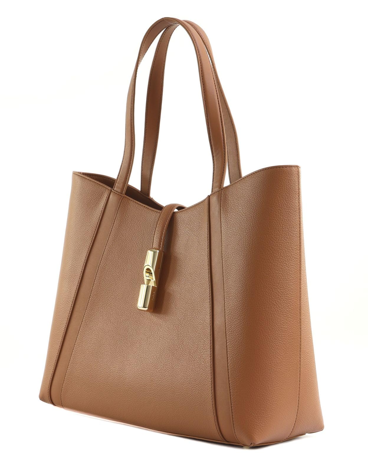 Furla Cuero bolso shopper Goccia Tote Bag Brandy marrón