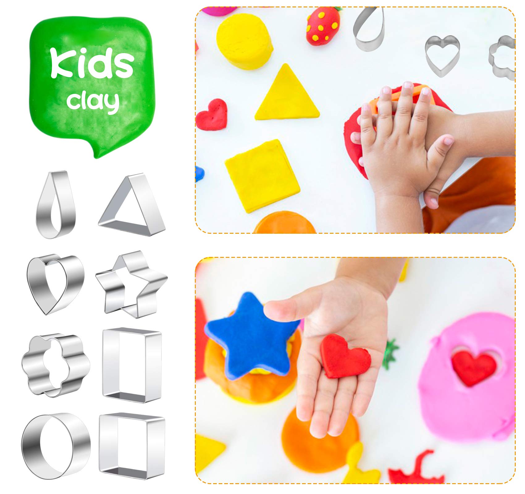 Set 24 Formine Per Biscotti In Acciaio Inox - Cuore, Stella, Fiore E Forme Geometriche - Foto 8