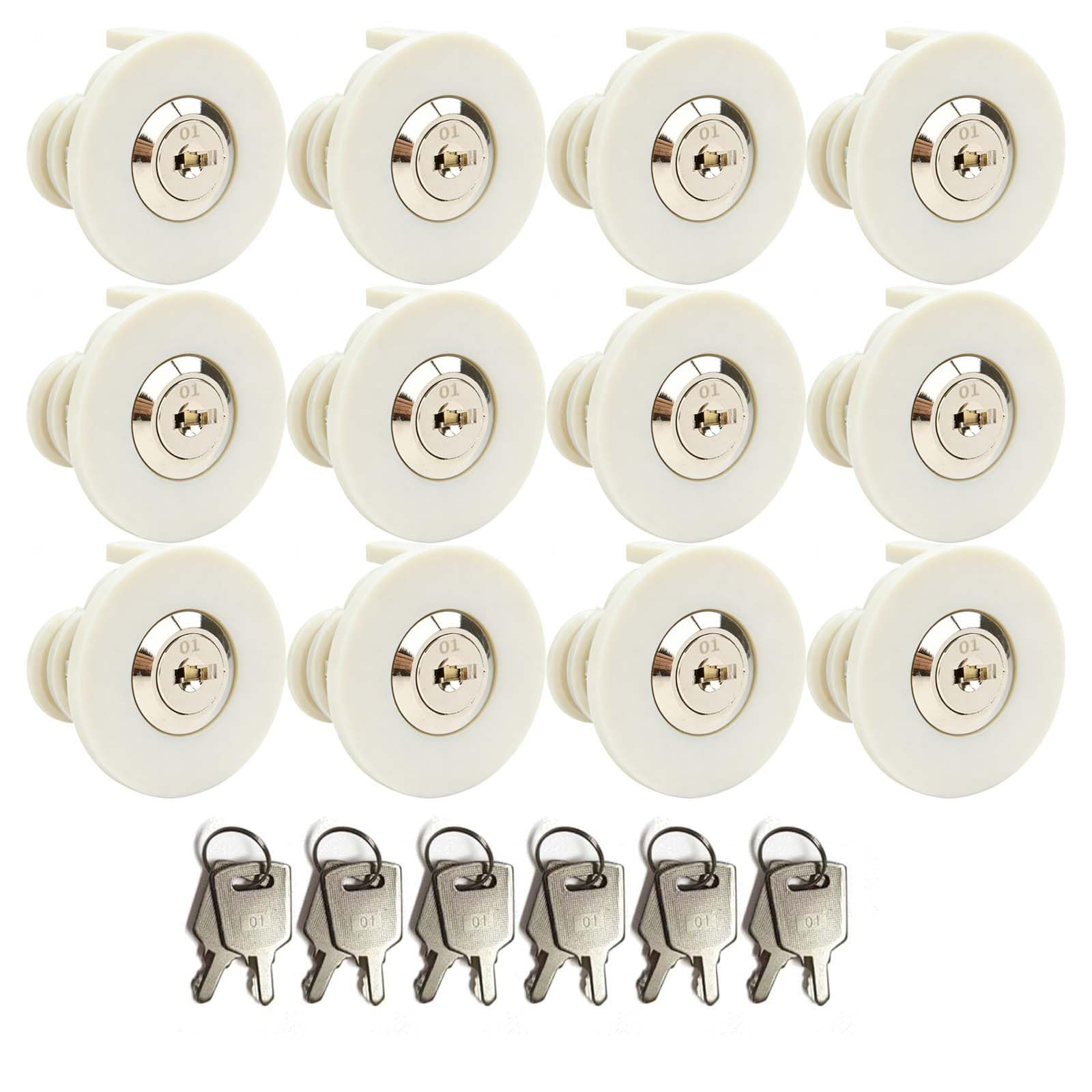 SEPOX Steckdosenschloss Weiß, identische Schlüssel, Abschließbare Steckdose mit Diebstahlschutz & Anti-Fremdobjekteinführung - für Innen & Außenbereiche (12 Stück Weiß)