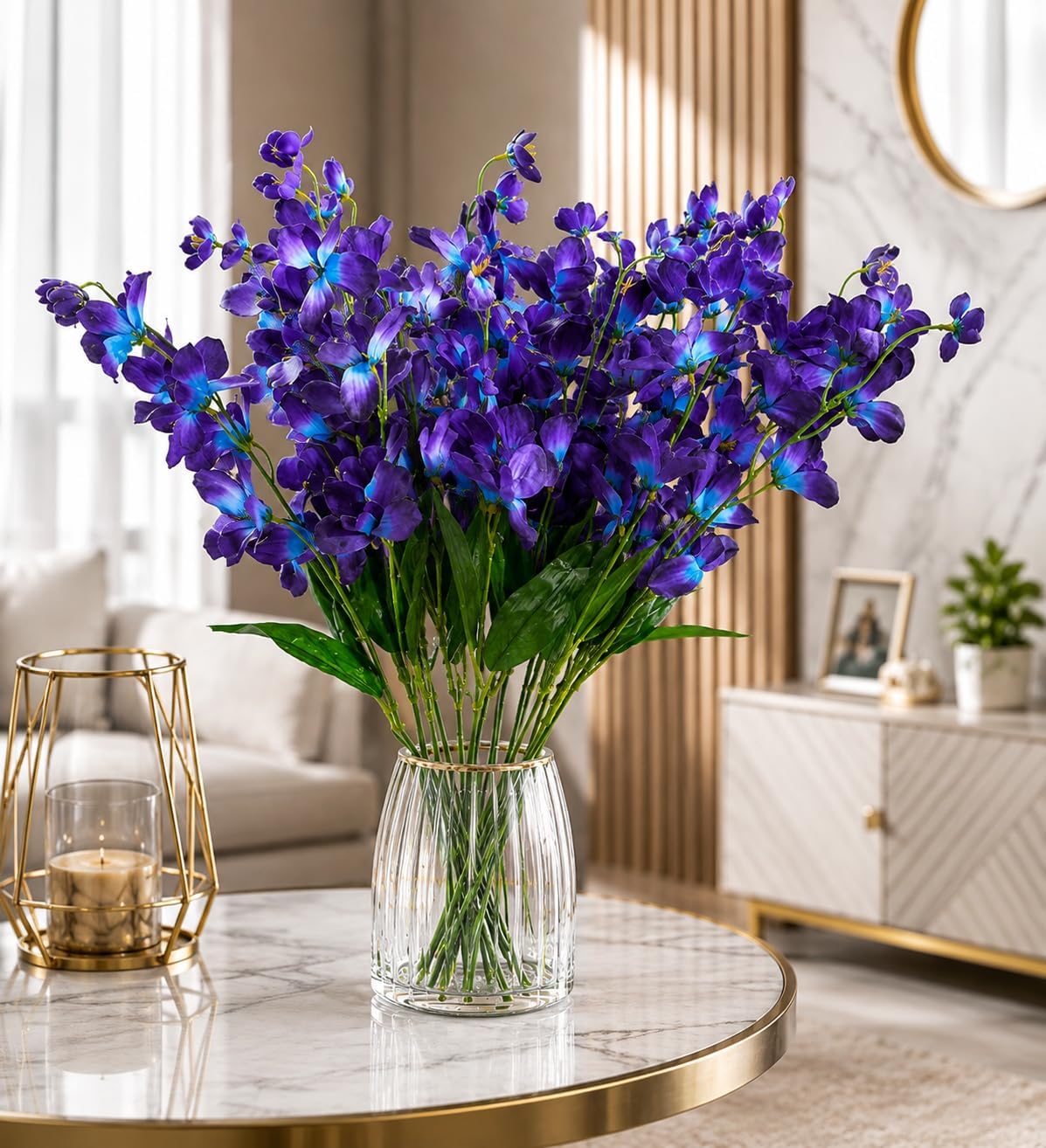 Blue Orchid Flower Sticks - Elegant Home Decor FREE SHIPPING -4