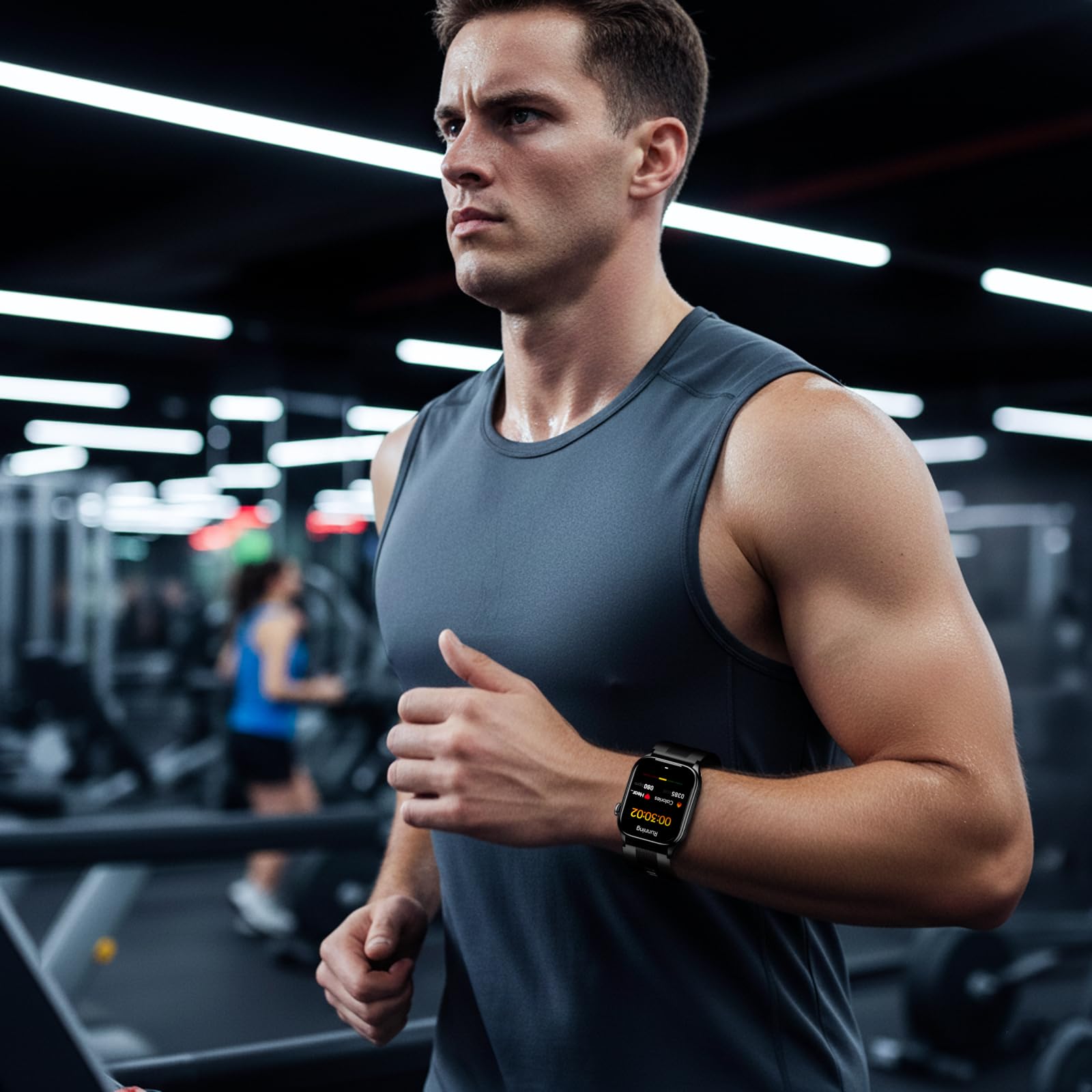 Smartwatch con Pompa Aria con Pressione Sanguigna ECG S101 | 2,06" AMOLED Display, 24/7 Monitor Frequenza Cardiaca Sonno SpO₂ Temperatura HRV e Stress per Uomo Donna
