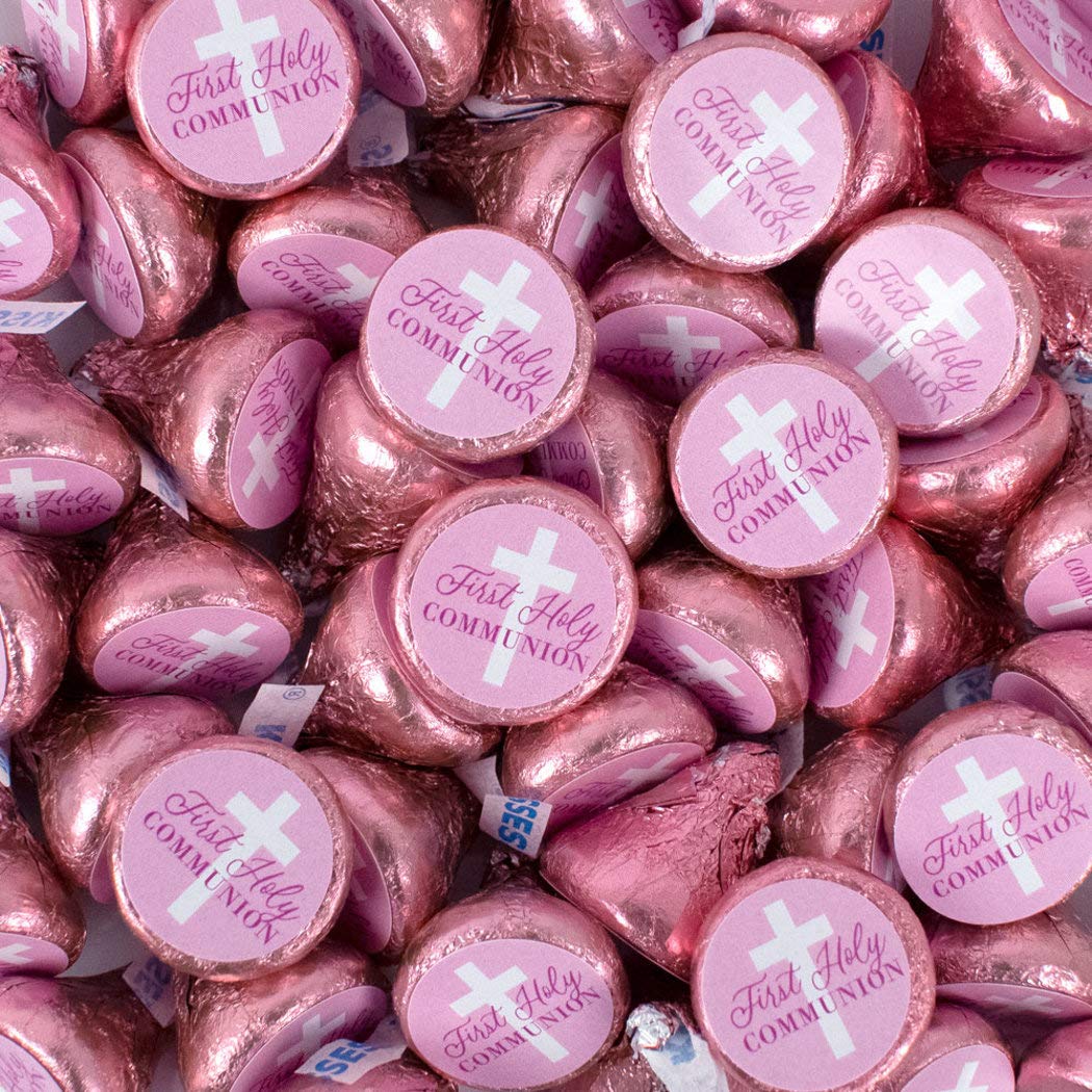 Girl Communion Candy 13.6oz - Approx 90 Pink Kisses