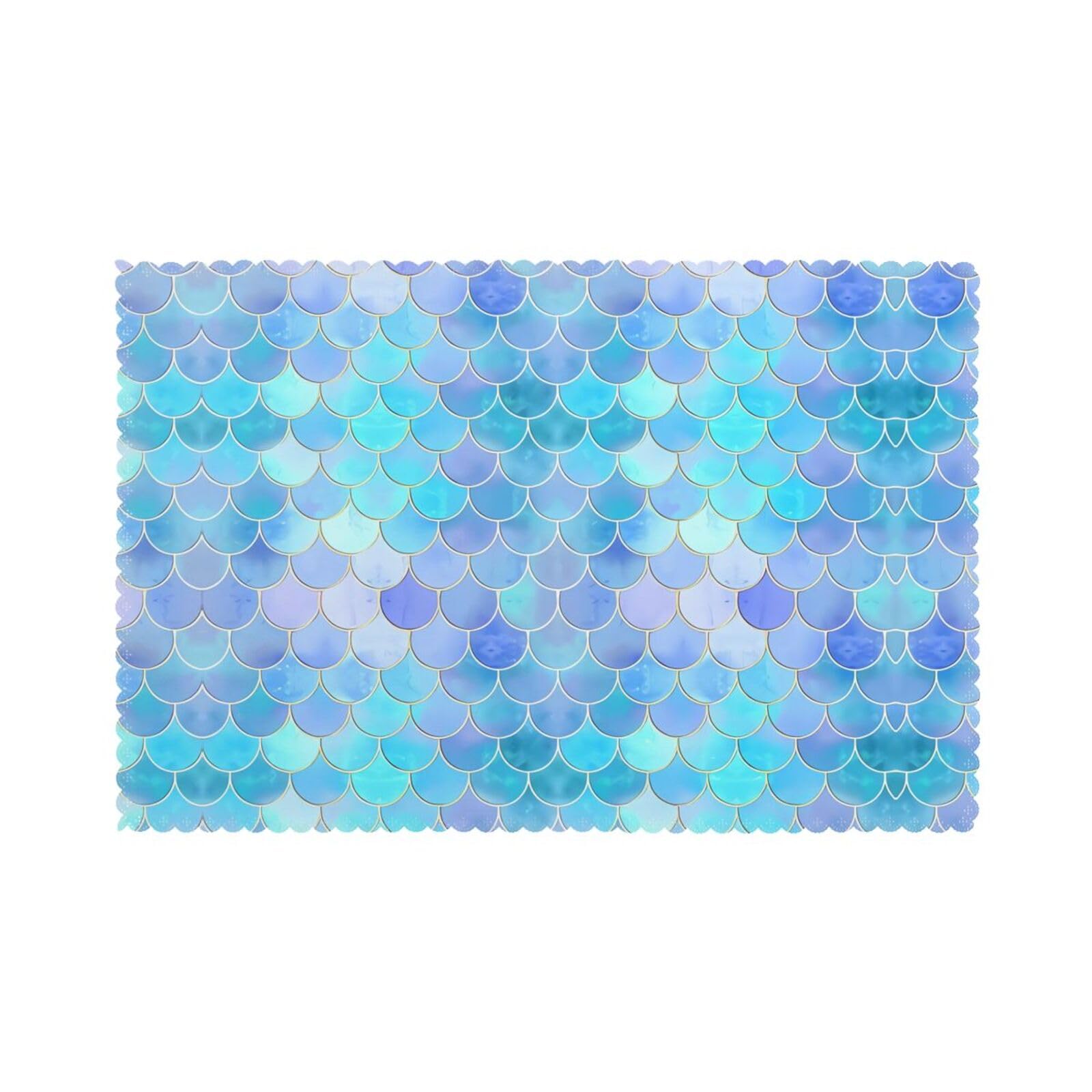 YYHWHJDE Gold Mermaid Scale Prints Placemats Set of 6 12x18in - Heavy-Duty Polyester Table Layers Built for Lasting Performance
