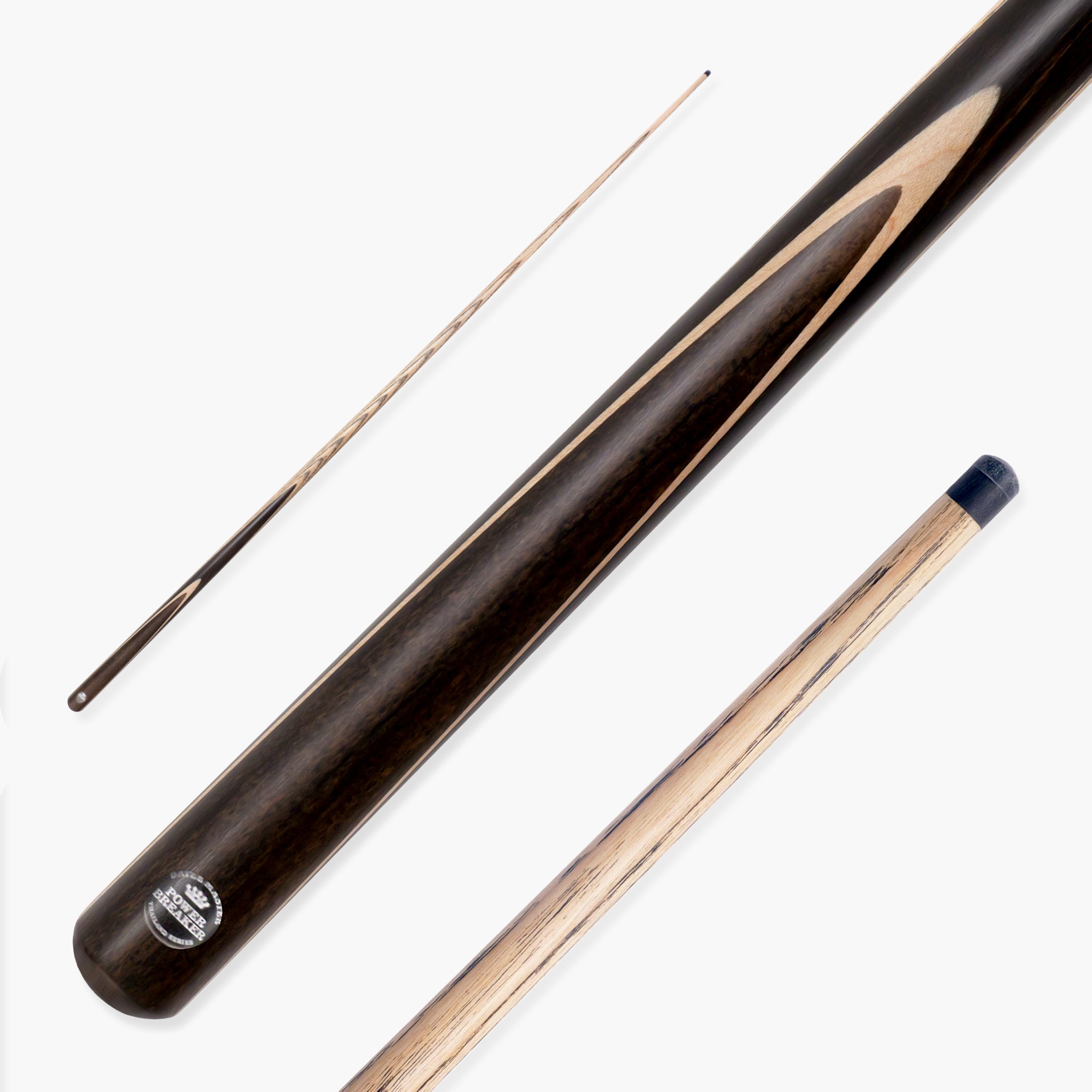 BAIZE MASTER Power Breaker 57 Inch 1 Piece English Pool Break Cue with Ash Shaft and Ebony Butt - 10.2mm Phenolic Tip and Round Butt End – For Breaking Only (Walnut)