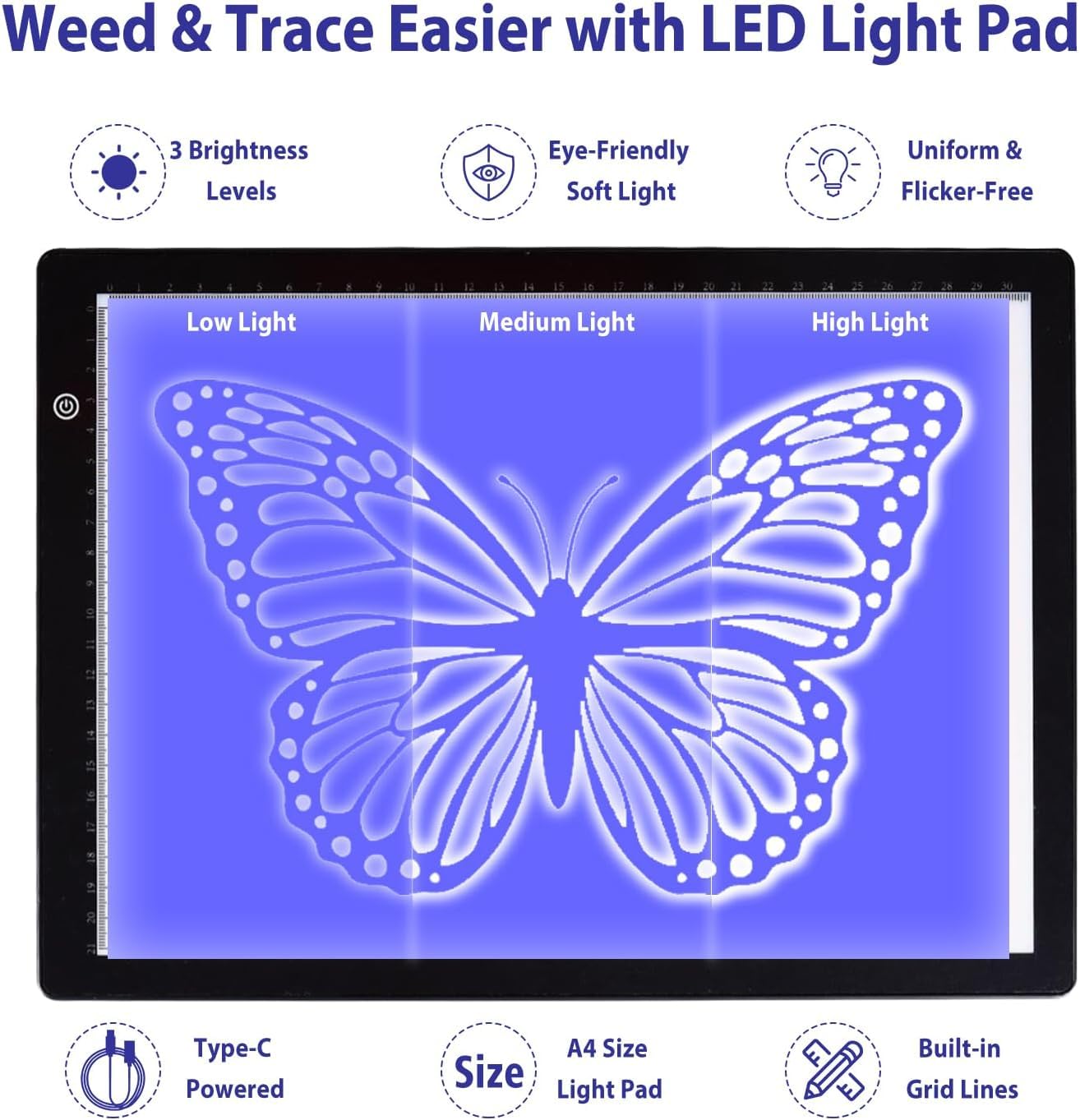 Il set di attrezzi tutto in uno per macchina da taglio - Kit artigianale con strumenti di diserbo, cuscinetto luminoso a LED, taglierina, tappetini da taglio, rullo Brayer, coltello True Control per