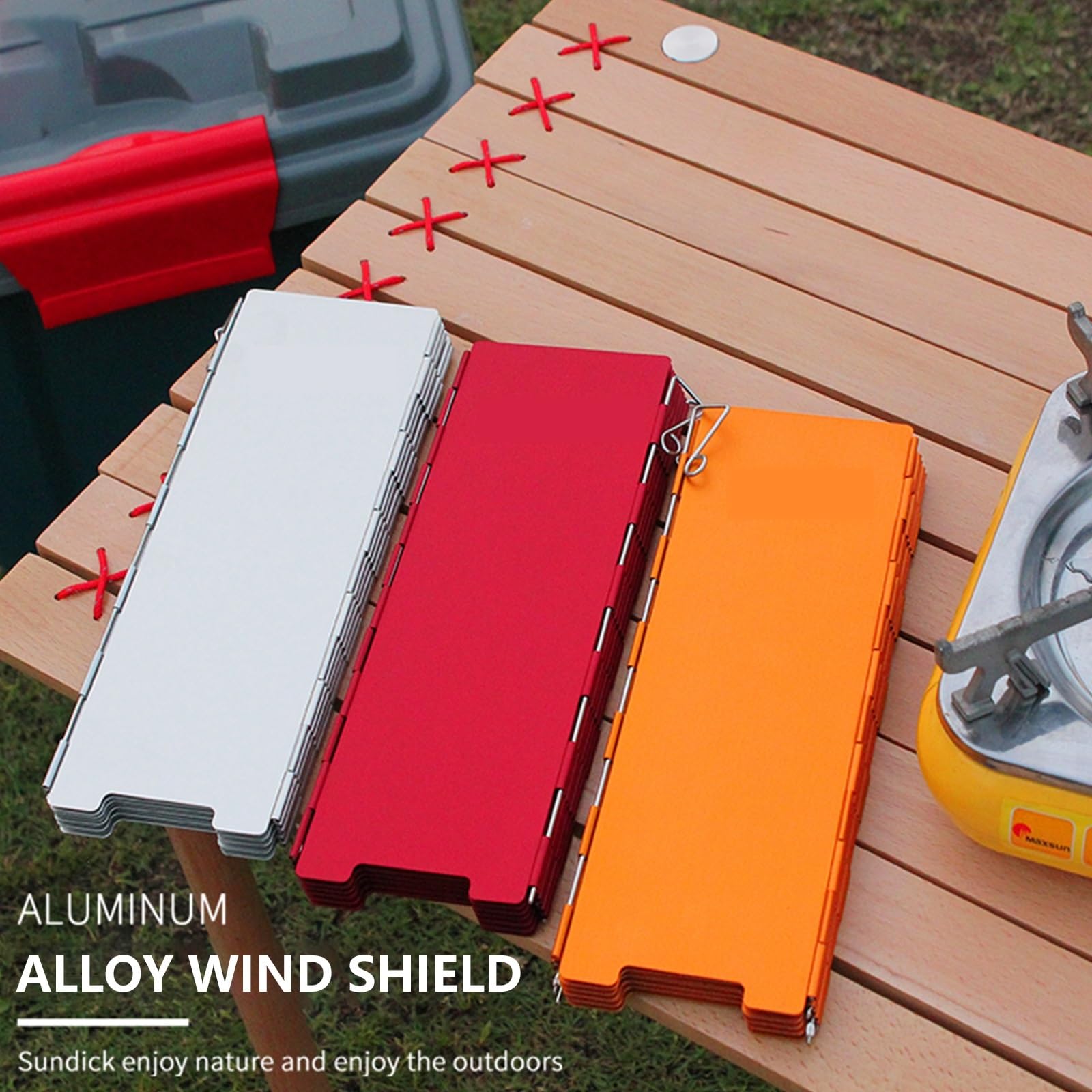 Paravientos para Hornillo de Camping Parabrisas Plegable de aleación Aluminio for Estufa Gas, for Acampar al Aire Libre, Quemador, Pantalla a Prueba Viento