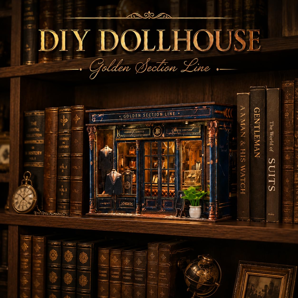 Roroom 3D Puzzle Erwachsene, Retro Book Nook Holz mit LED-Beleuchtung, DIY Miniature House Für die Bücherregal Deko-kreative Miniatur Haus für Frauen