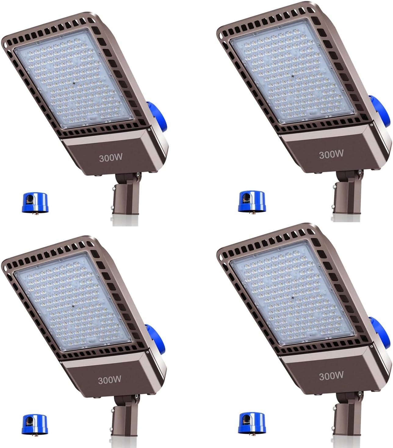 4 Pack LED Parking Lot Light 42000LM Bright Dusk Dawn Outdoor Flood Lights 300W Outdoor Flood Lights for Yard IP65 Waterproof 5500K 110-277V Commercial Exterior Lighting Fixture for Stadium,Street,P
