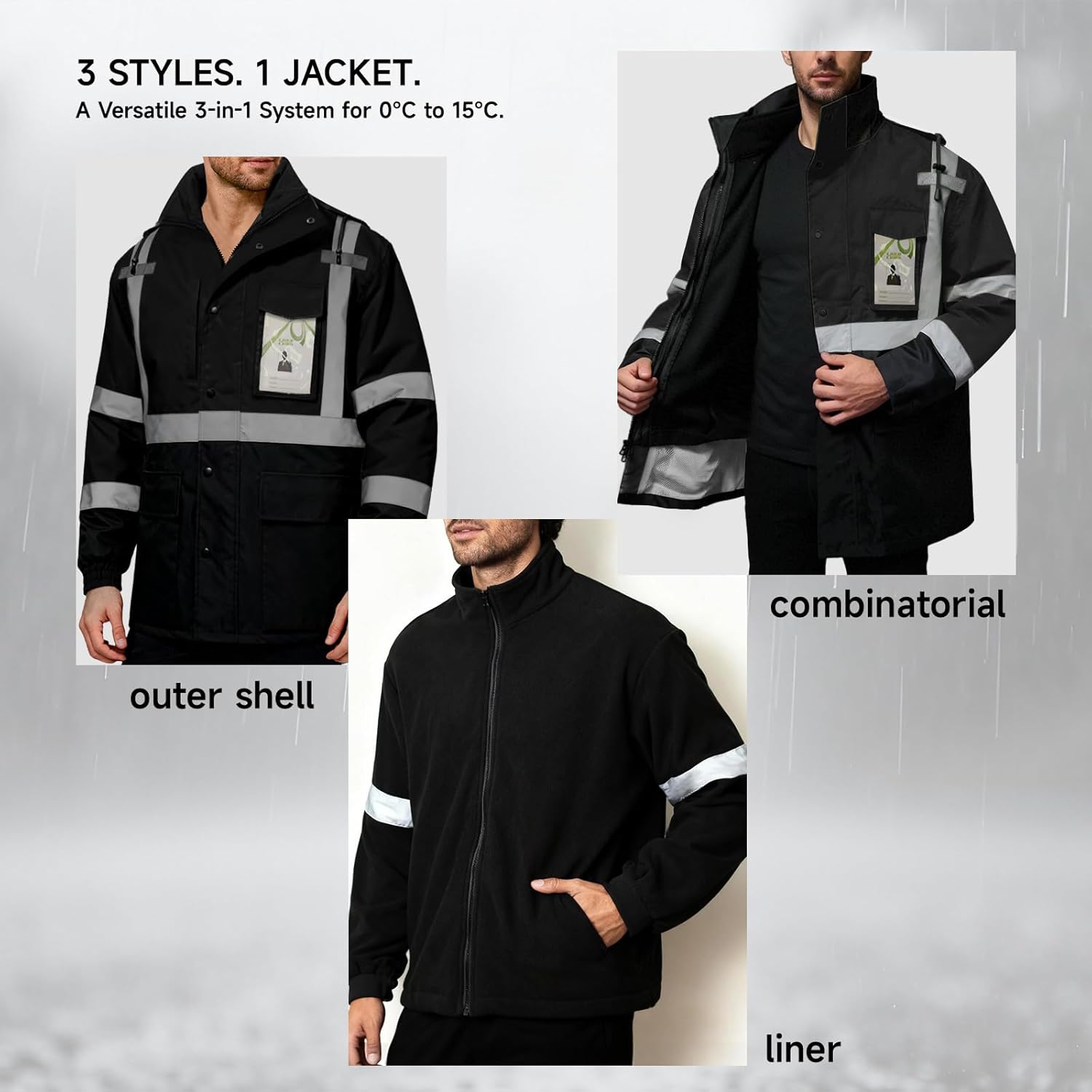Hi Vis Rain Coat for Men, Safety Jackets for Men& Women