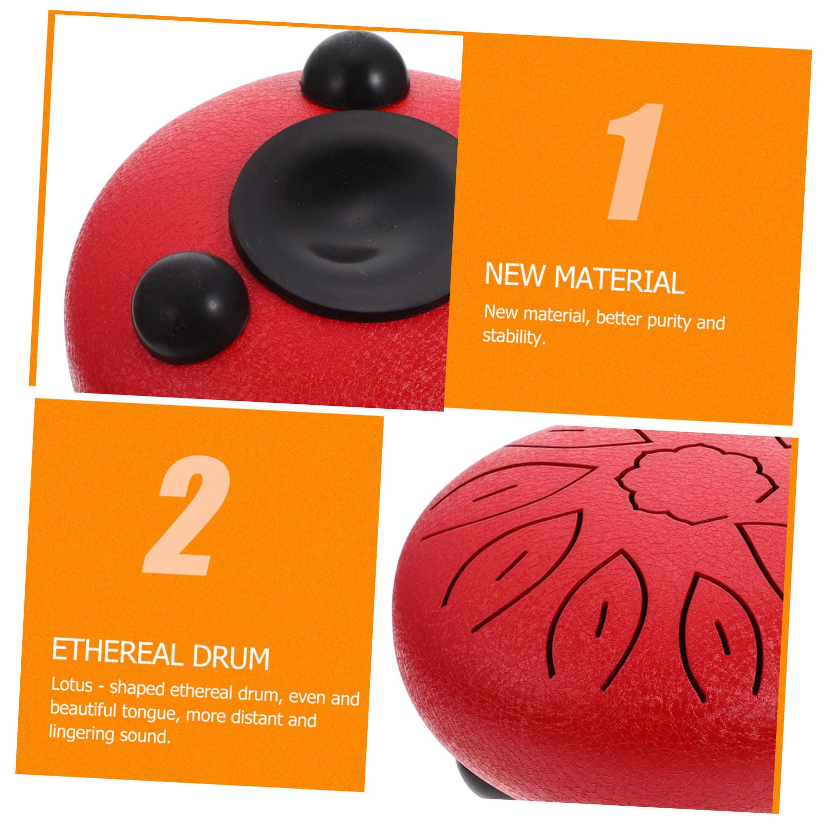 Totority 1Set Portable Ethereal Drum Tongue Drum Instrument with Notes for Relief and Melodic Play Present for Music Lovers and Beginners