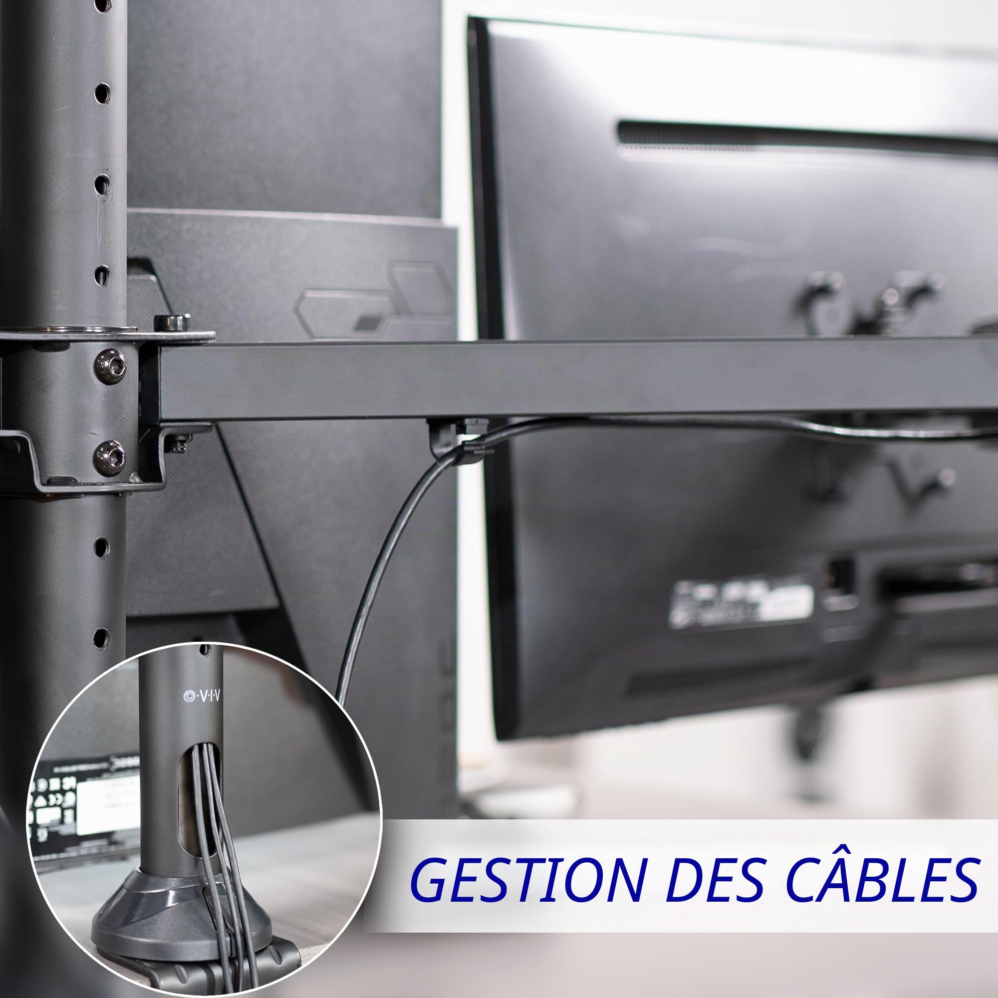 Vivo Acier Quad LED/LCD Moniteur d'ordinateur Heavy Duty support de bureau 3 + 1 Entièrement réglable support | Peut contenir quatre (4) les écrans jusqu'à 81,3 cm (Stand-v104 a)