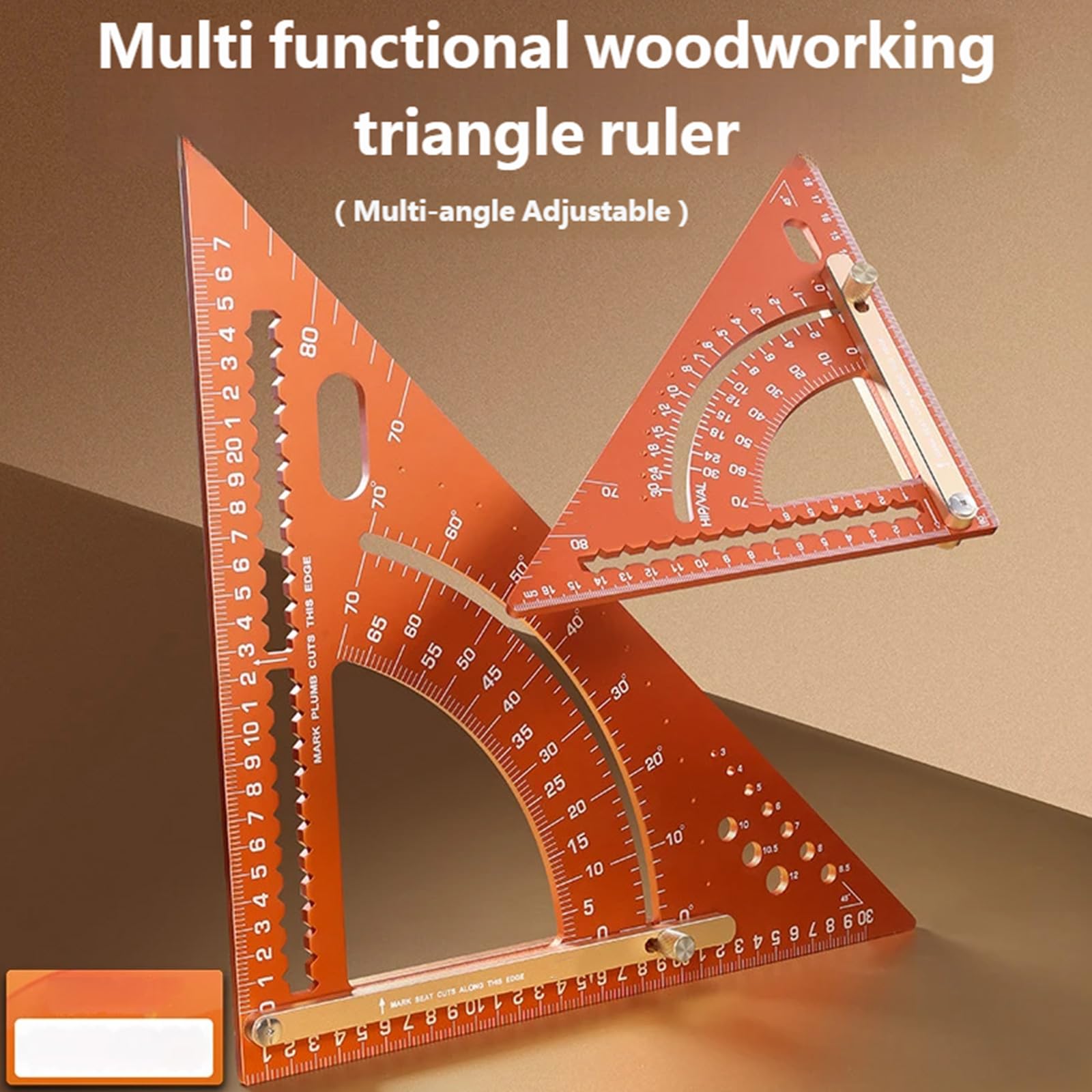 Strumento quadrato in alluminio Carpenteria Triangolo Righello Rafter Framing Square per gli Uomini Hobbisti Professionali Donne Angolo Strumento di Misura per la Lavorazione del Legno