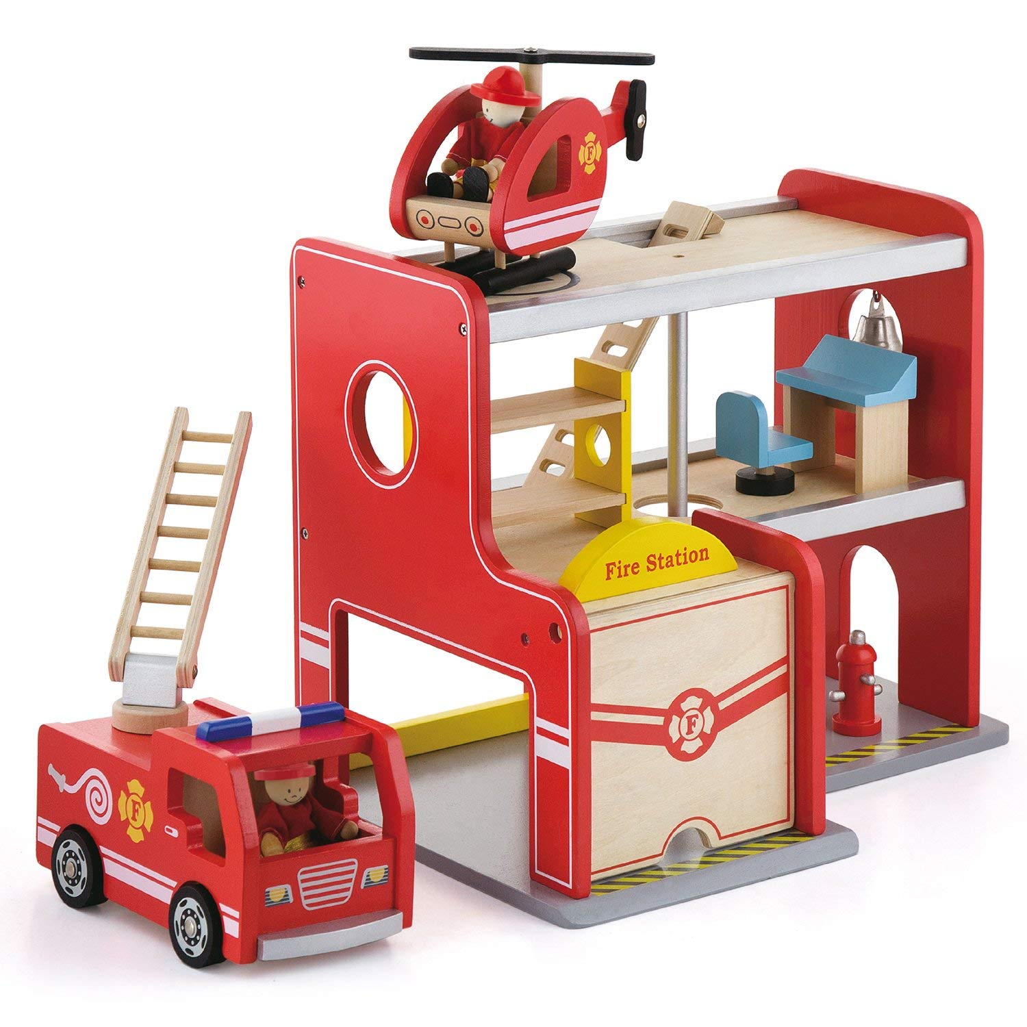 Stazioni Pompieri Con Accessori Cm 35 X 25 X 28 Automezzo Giocattolo Gioco 881