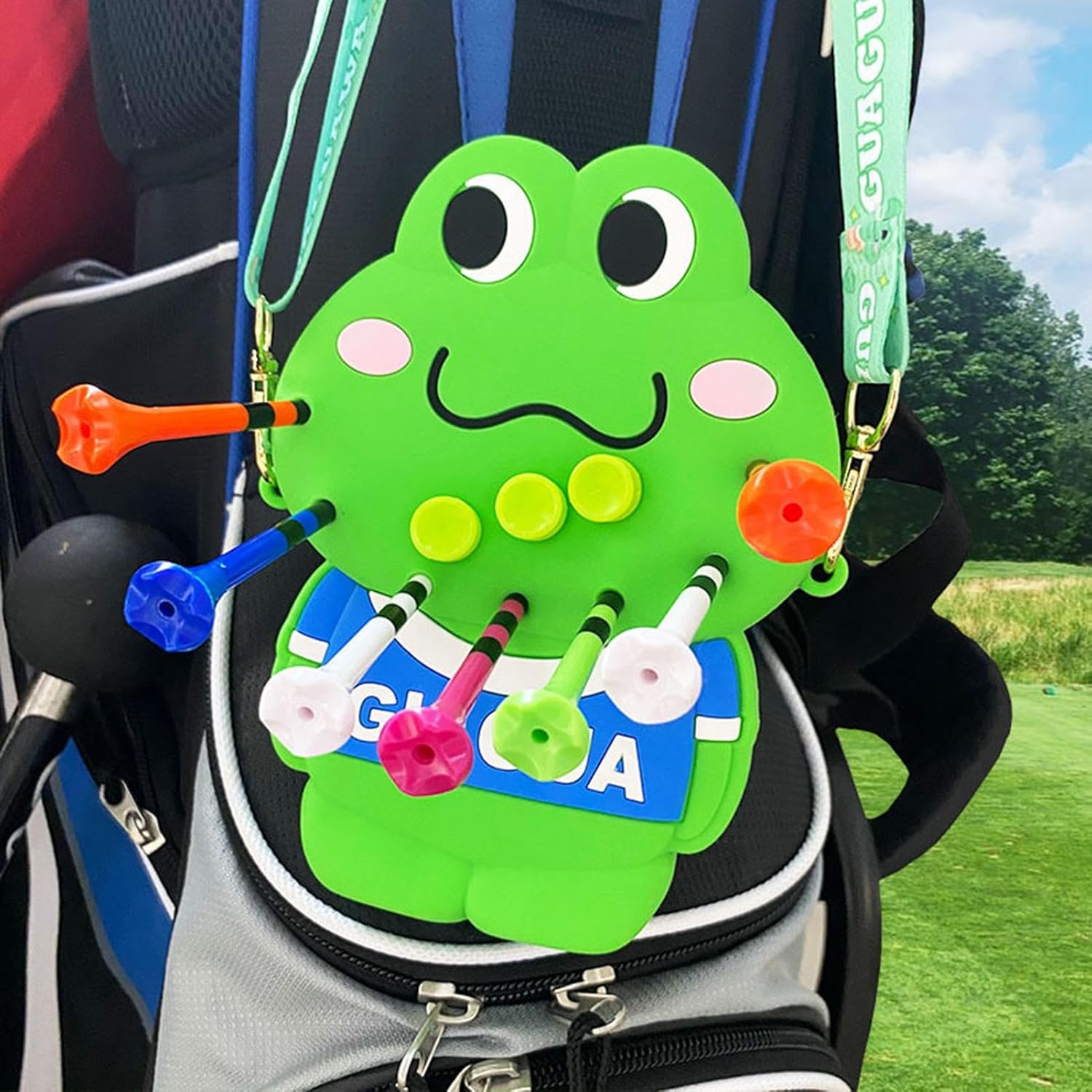 Golf Tee Bag Pouch, Golf Tee Pouch, Organization Holder Frog,| Cute Organizer Ball Storage Holder for Women Golfers Training Practice Golfing Accessories