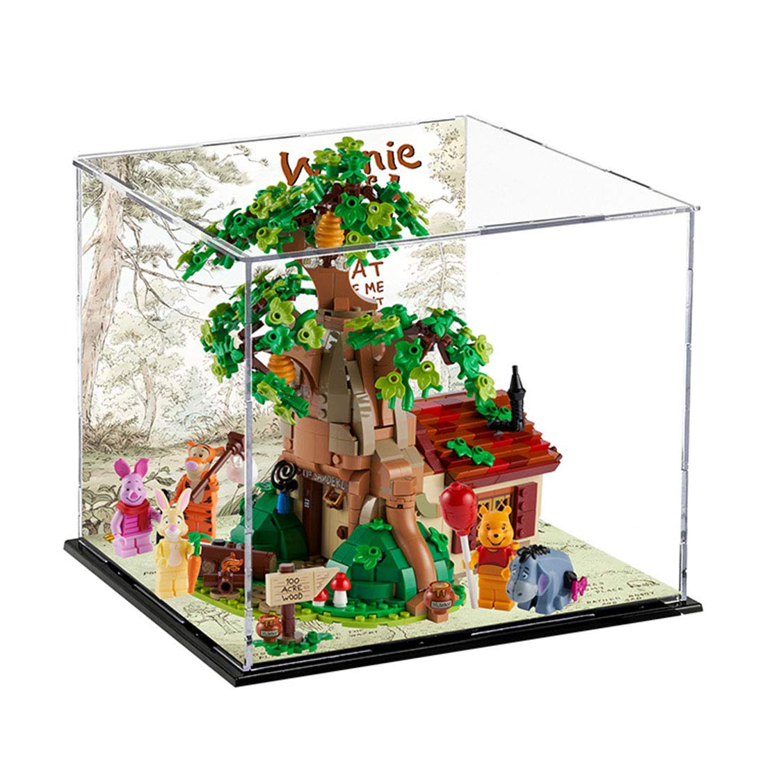 MOCDIY Acrylic Display Case for Lego Ideas Disney Winnie The Pooh 21326, Dustproof Protection Showca