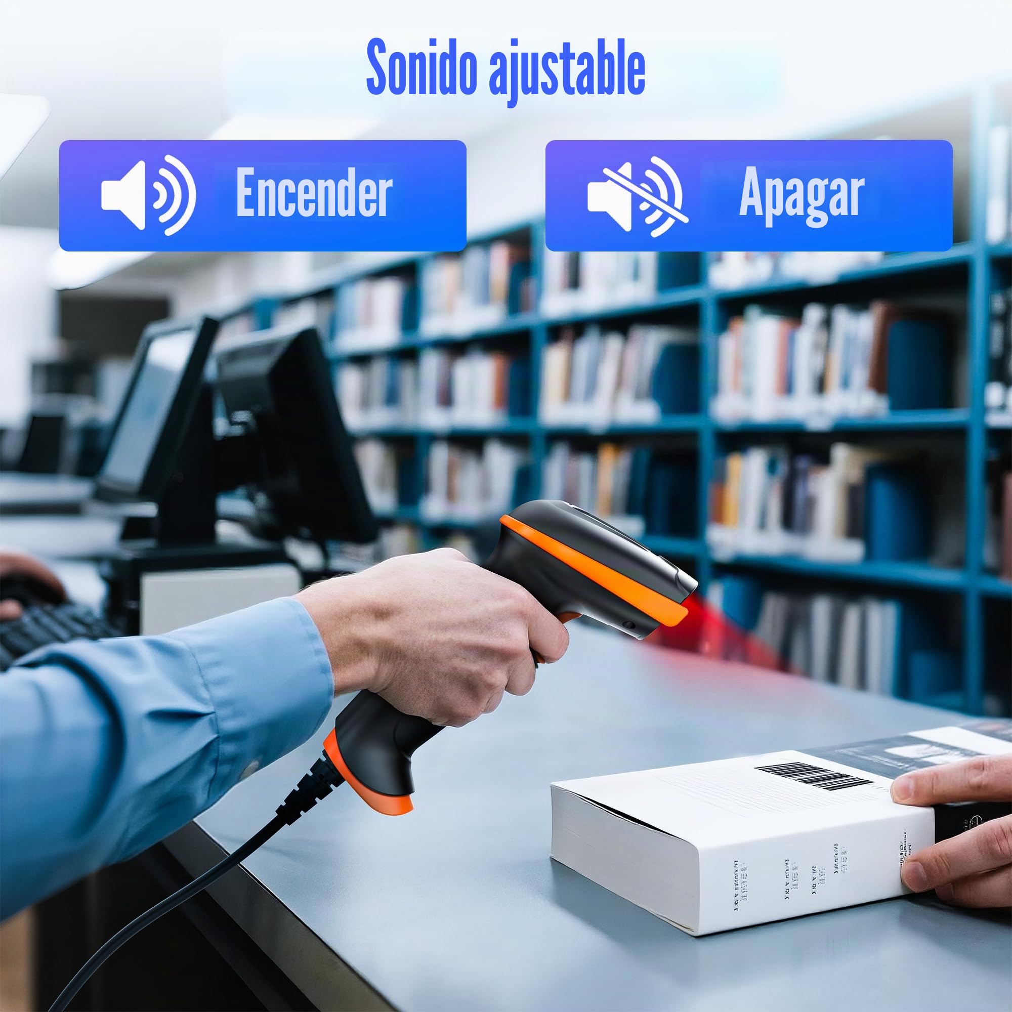 Tera Barcode Scanner 2D USB con Cable: Mango Ergonómico Plug&Play D5100Y | Protección IP54, CMOS rolling 640*480, lector 1D 2D QR, prefijo/sufijo, caja almacén escuela, PC móvil