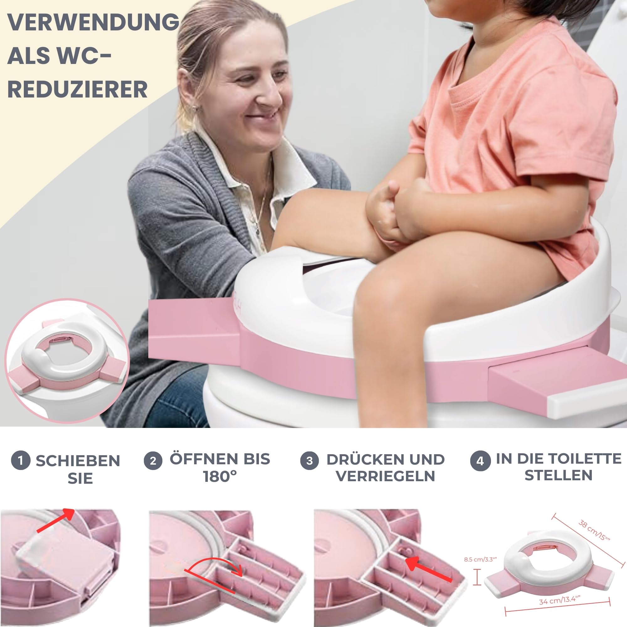 HuBorns - Faltbarer Toilettensitz Kinder - Mobile Toilette für Unterwegs Auto Leicht zu Verstauen - Potty Training Toilet mit 10 Einwegbeuteln Inklusive - Portable Potty für das Töpfchen Training