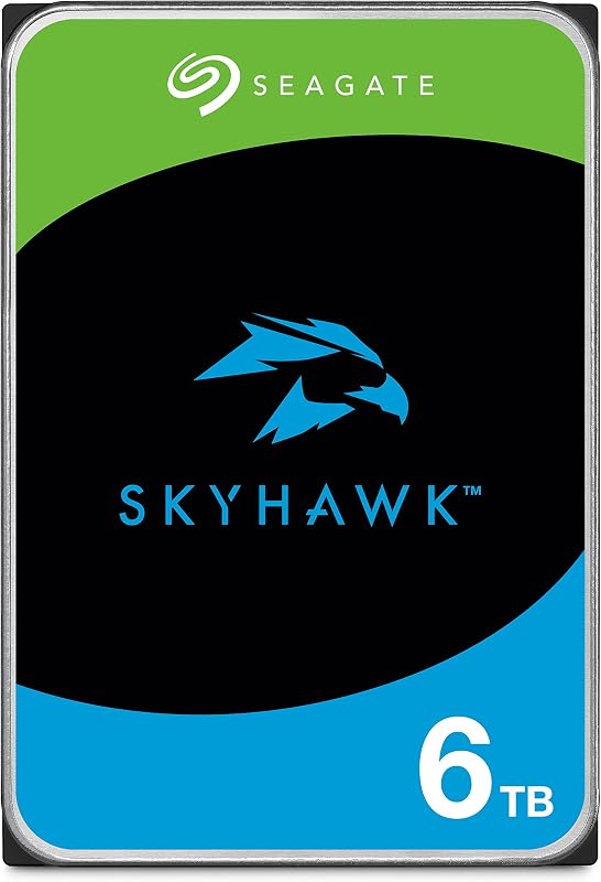 Seagate Skyhawk Disco duro interno de vídeo de 6 TB HDD - 3,5 pulgadas SATA 6 Gb/s 256 MB de caché para sistema de cámaras de seguridad DVR NVR con servicios de rescate internos (ST6000VXZ09/009)
