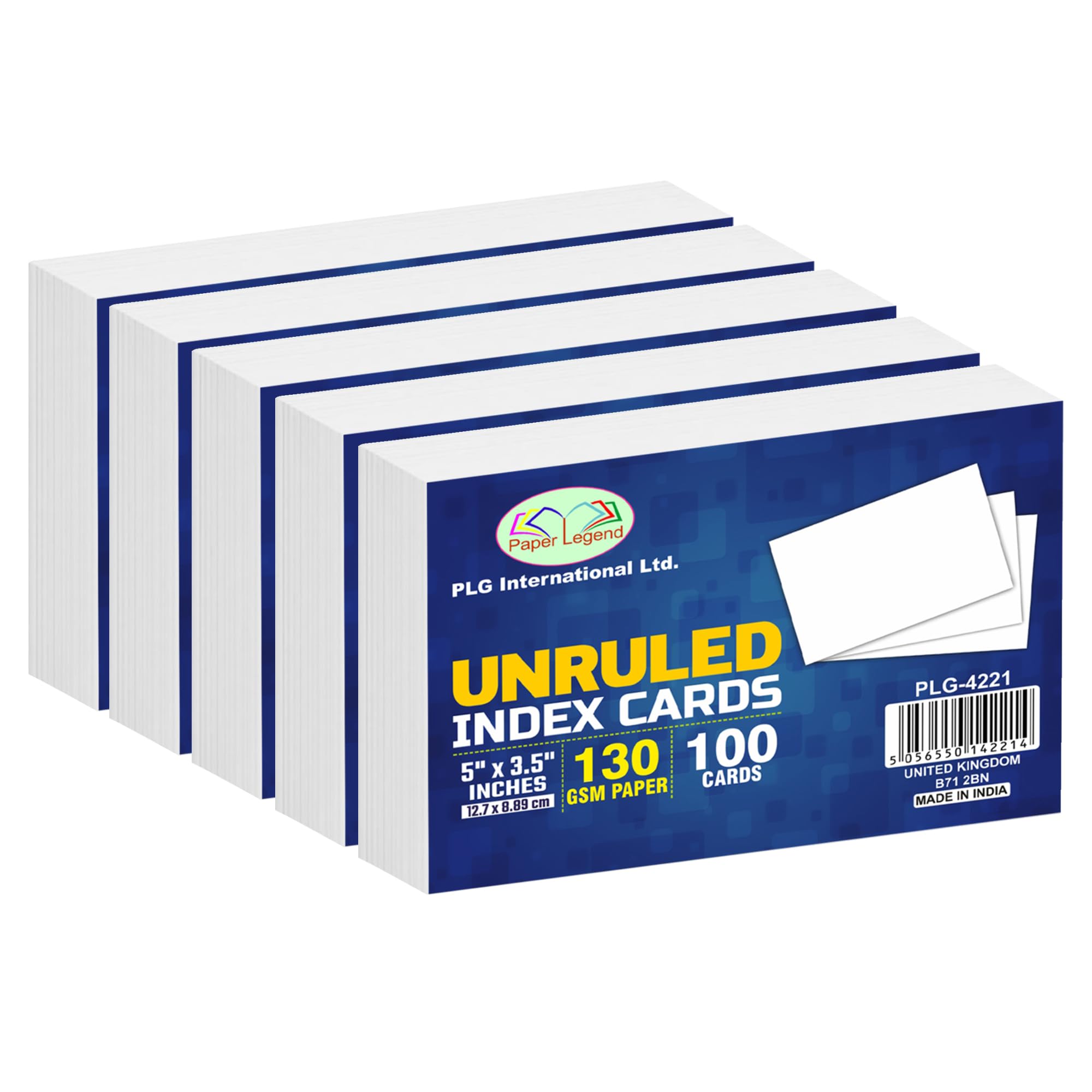 𝐒𝐊𝐒 Distribution - 𝐏𝐫𝐞𝐦𝐢𝐮𝐦 𝐈𝐧𝐝𝐞𝐱 𝐂𝐚𝐫𝐝𝐬 𝟑.𝟓 𝐗 𝟓 𝐈𝐧𝐜𝐡 | 130 GSM Heavyweight Unruled Study | Thick Flashcards for Students, Teachers, Office, Home Recipes & Daily Lists (500)