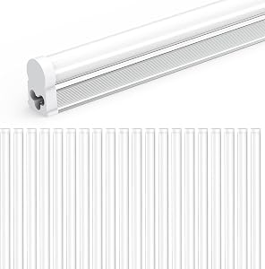 JESLED 20 Pack LED Shop Light 4FT, 20W, 2200LM, 6500K Super Bright White, T5 LED Tube for Garage, Workshop, Warehouse, 4 Foot Linkable Ceiling Lights, Plug and Play, ETL Listed