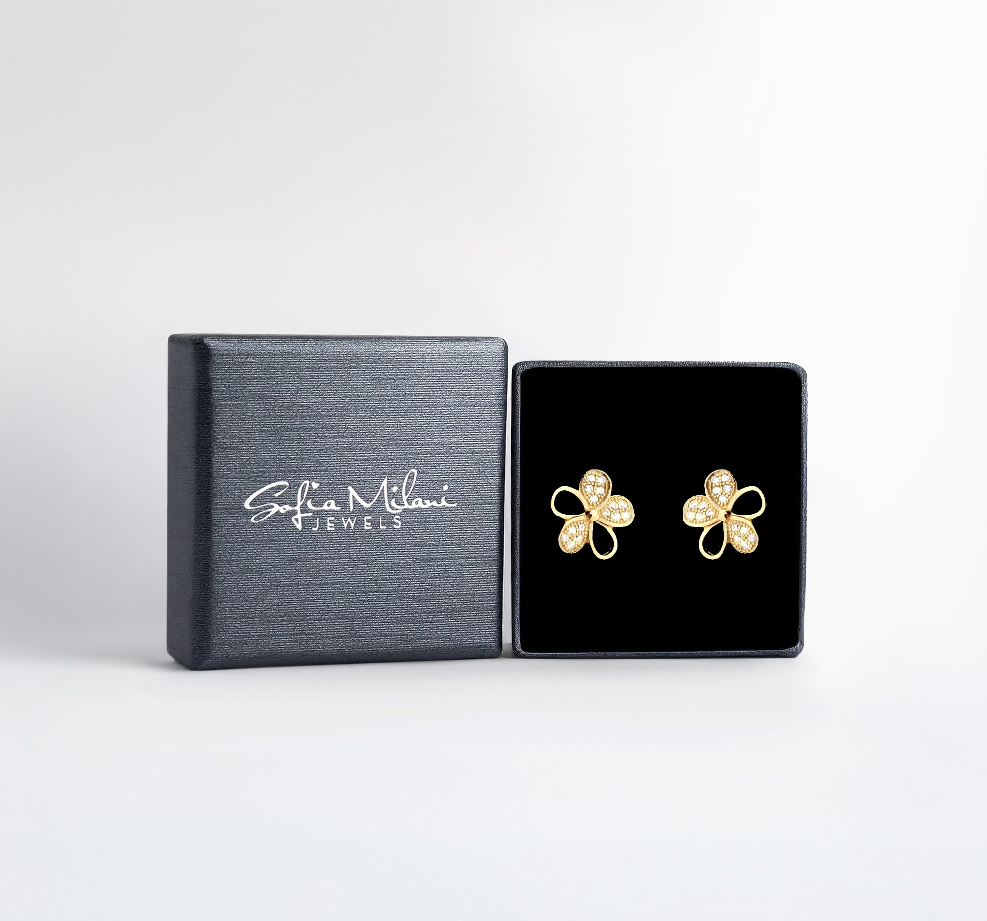 SOFIA MILANI - Damen Ohrringe 925 Silber - mit Zirkonia Steinen - Blume Ohrstecker