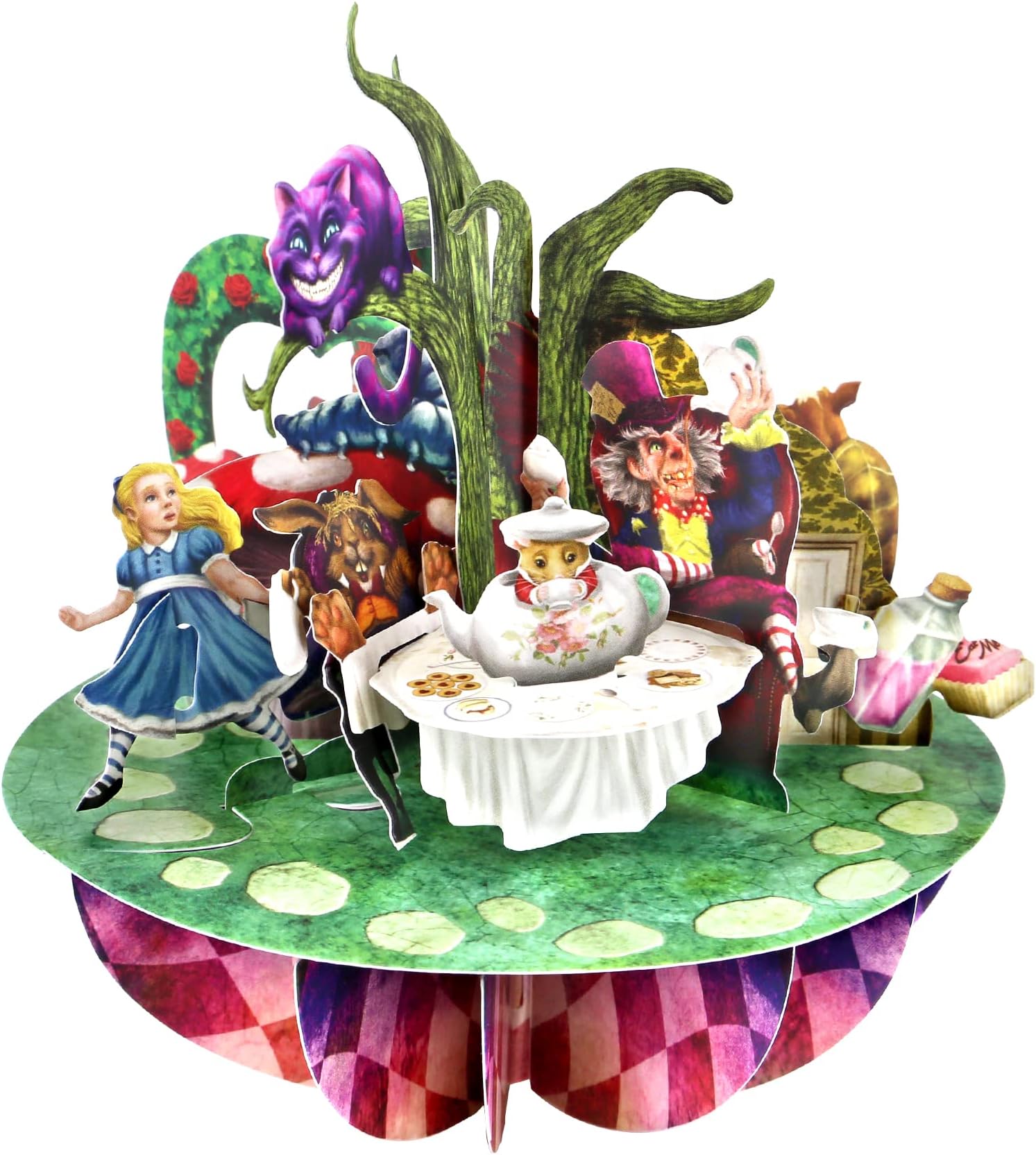 SANTORO Pirouette, 3D Pop Up Greeting Card - Alice In Wonderland - For Her, For Kids, Birthday, Party